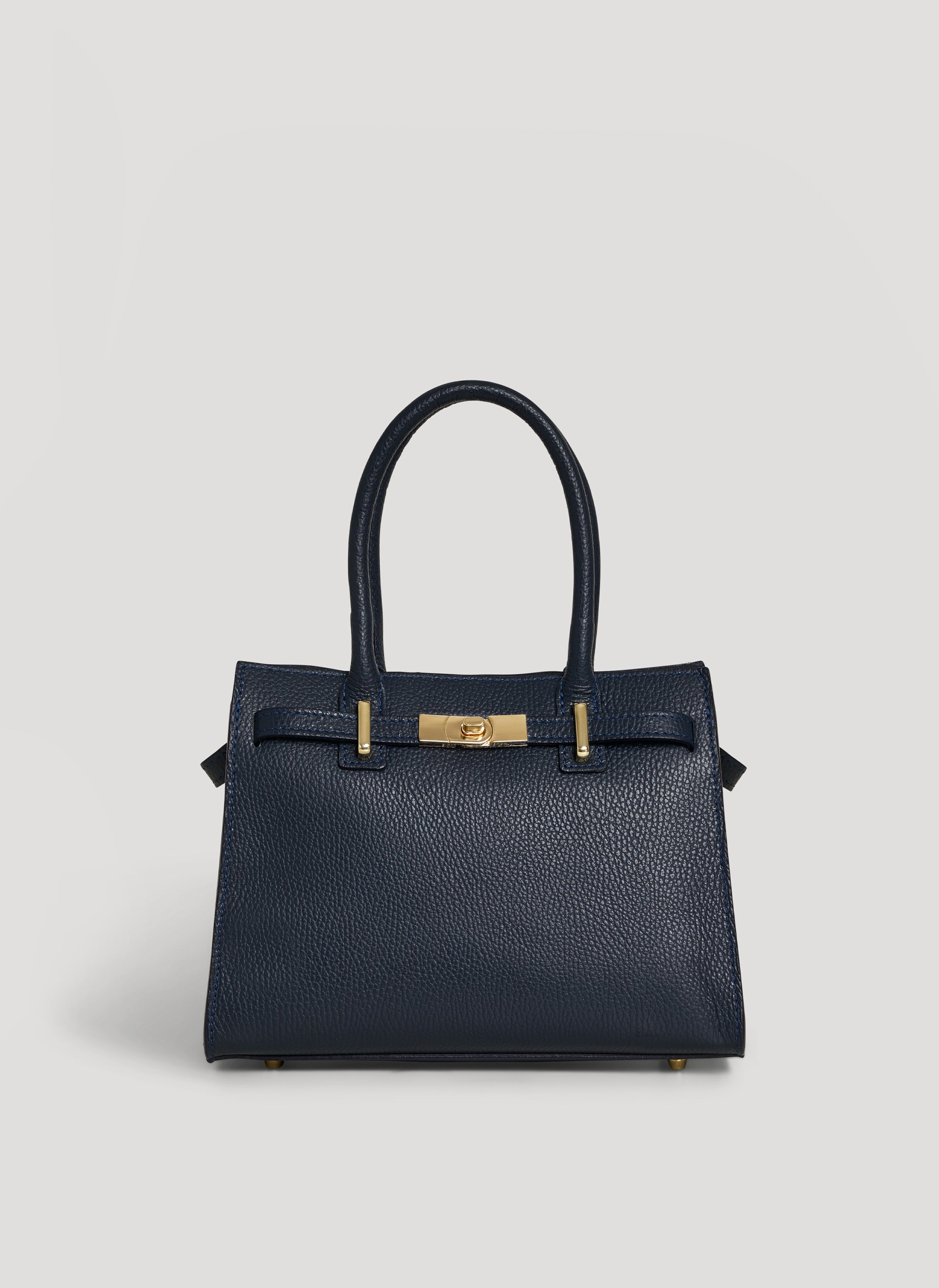 Borsa Grace in pelle Togo Blu Navy