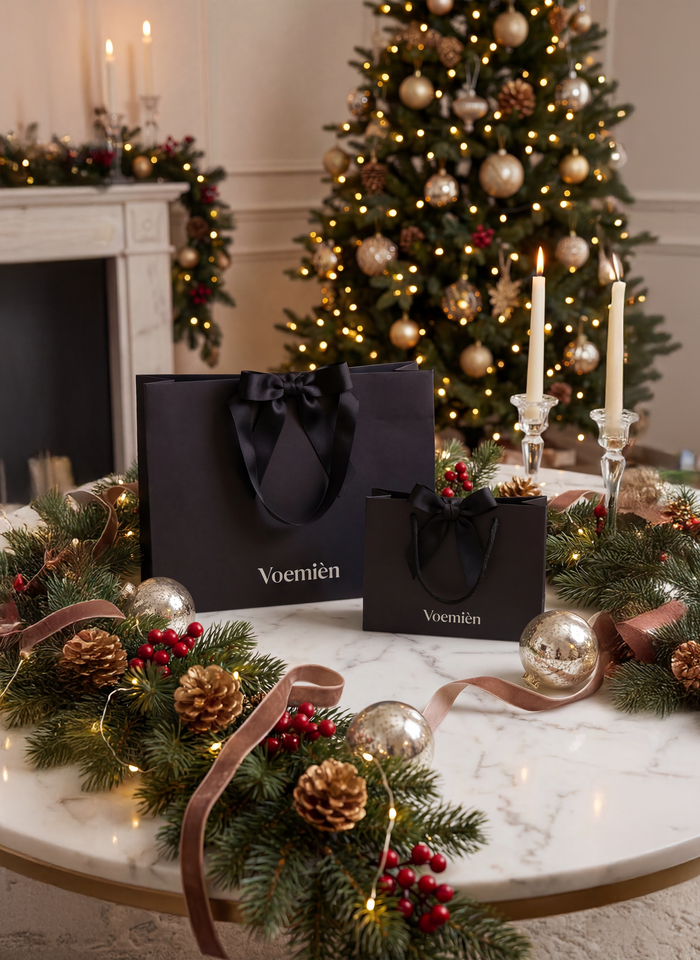 Set Grace Camoscio e pelle Nero