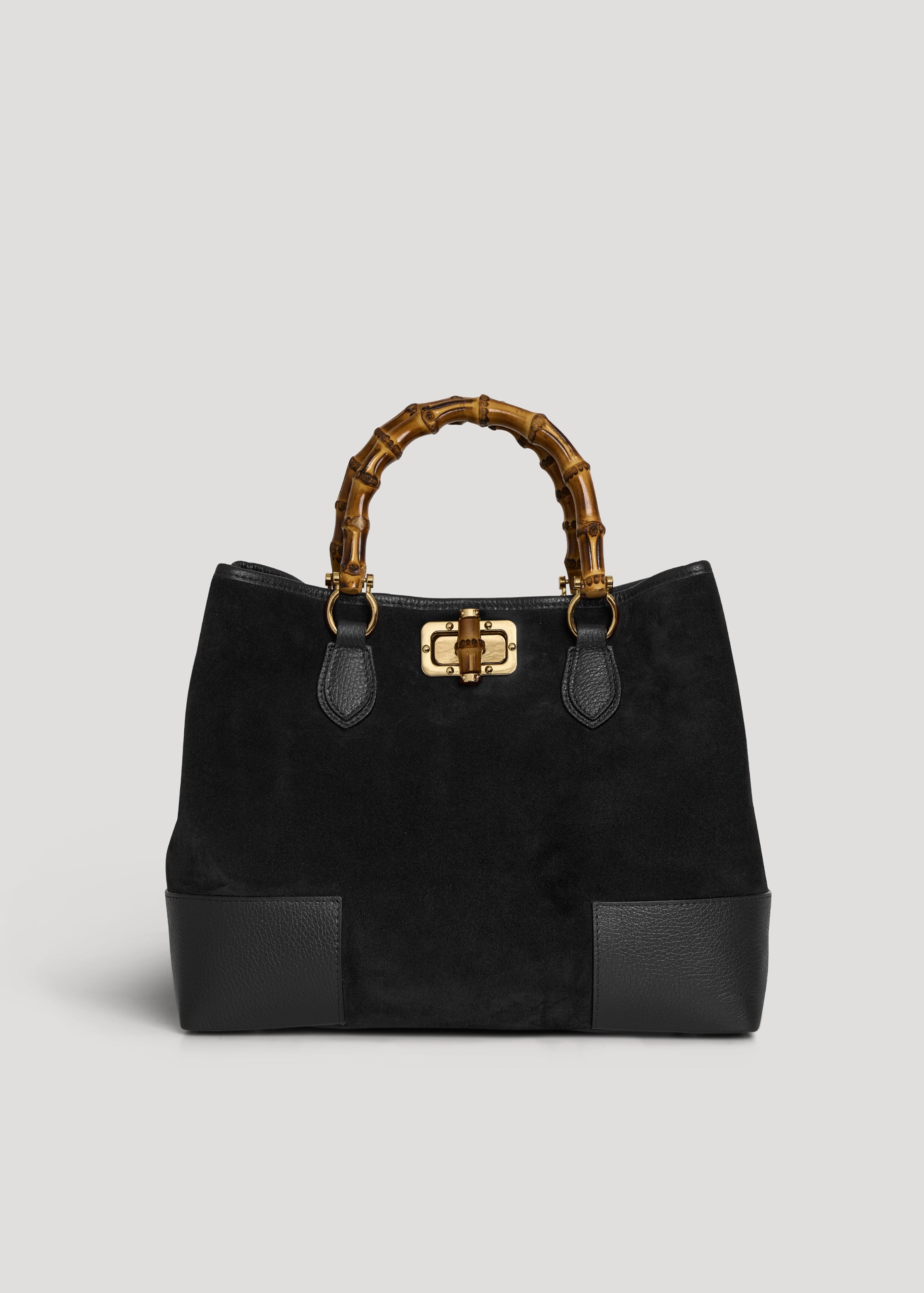 Borsa Bamboo Babe in Camoscio e Pelle Nera