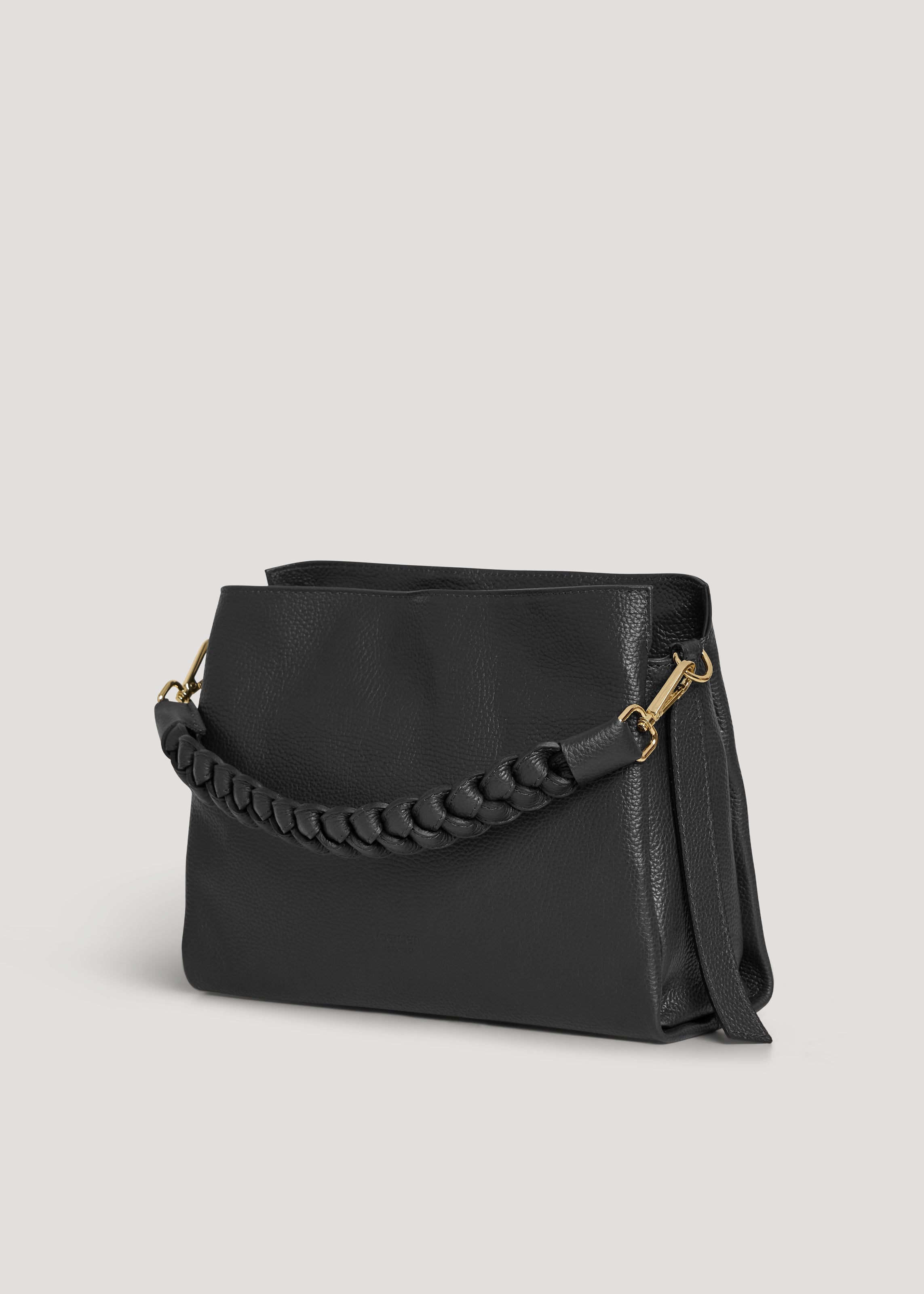 Borsa Braid in pelle Dollaro Nera