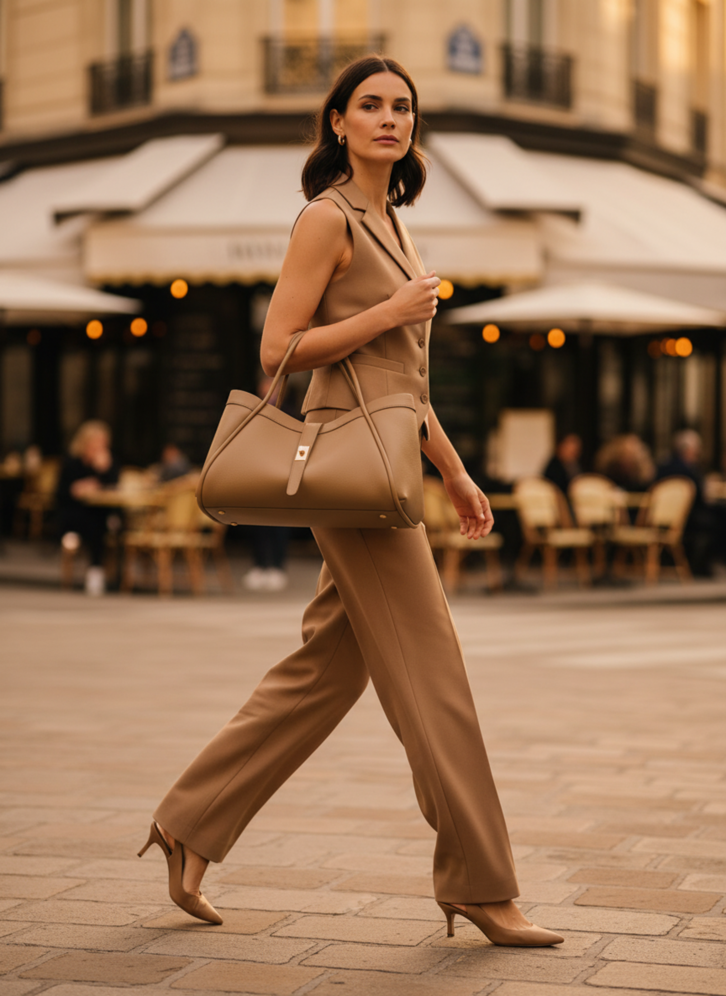 Borsa Mayfair in Pelle Togo Taupe