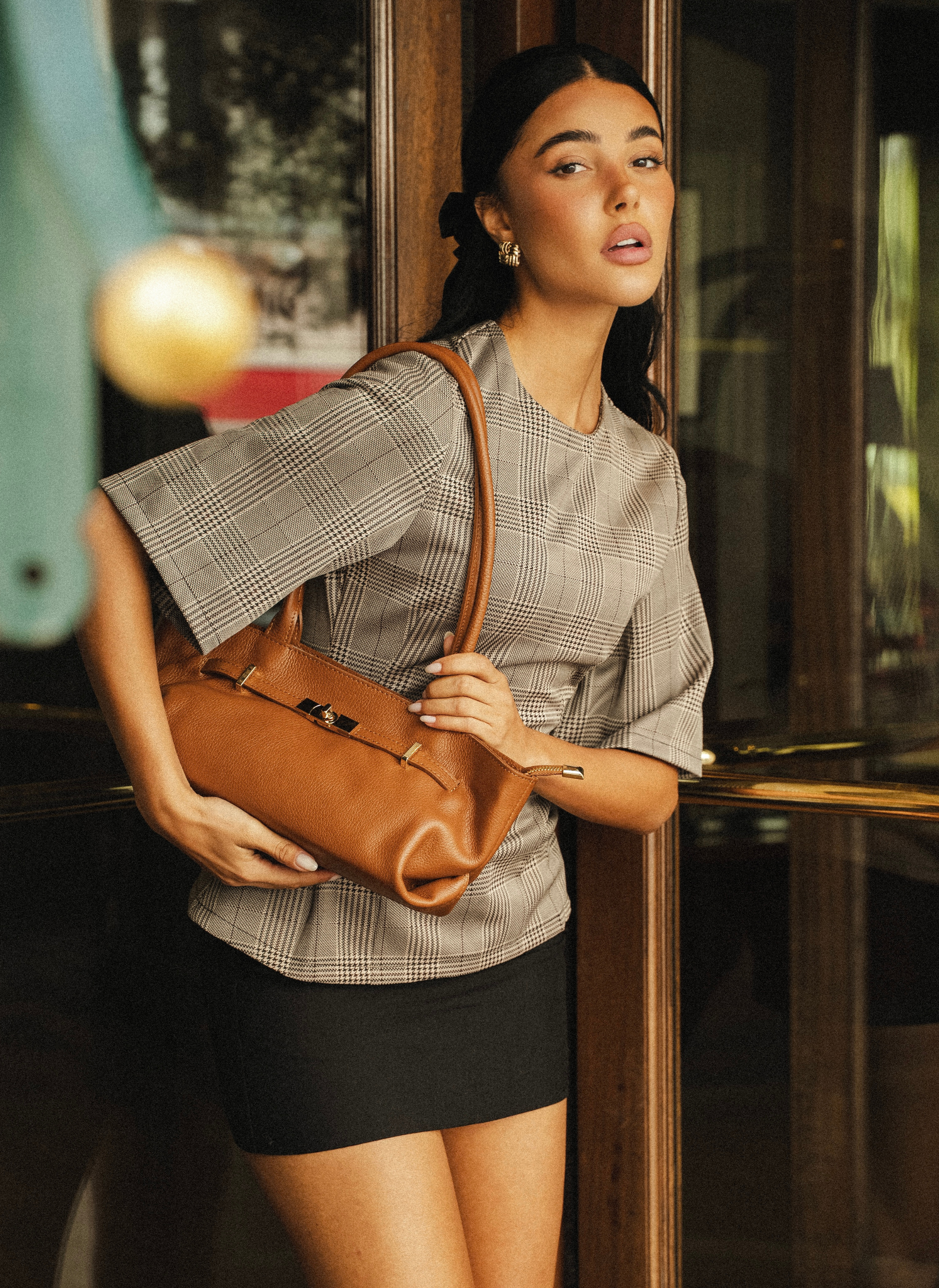 Borsa Lola in Pelle Togo Cuoio Gift