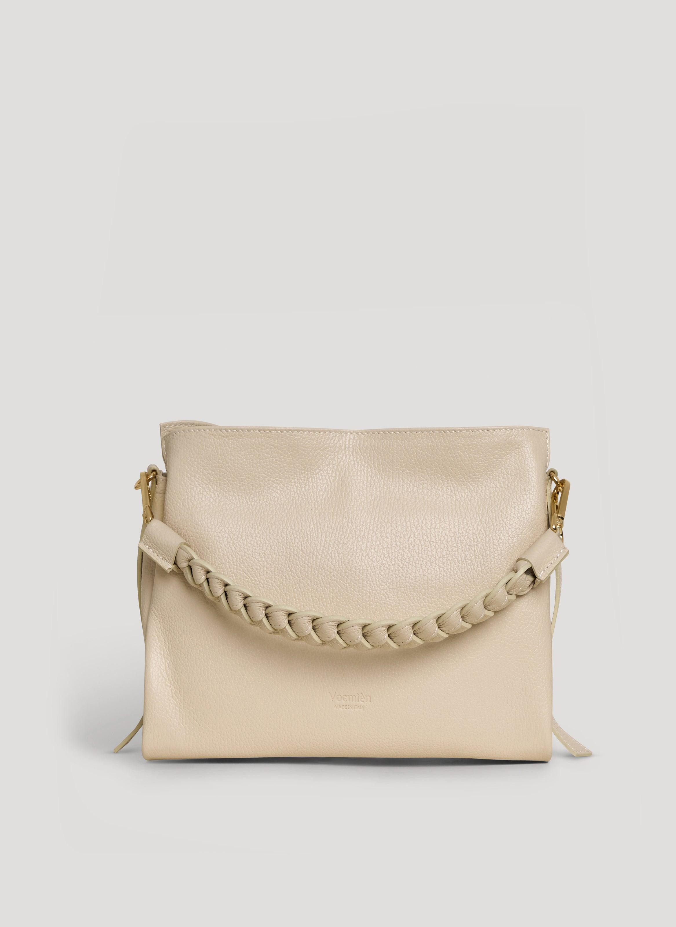 Borsa Braid in pelle Dollaro Beige