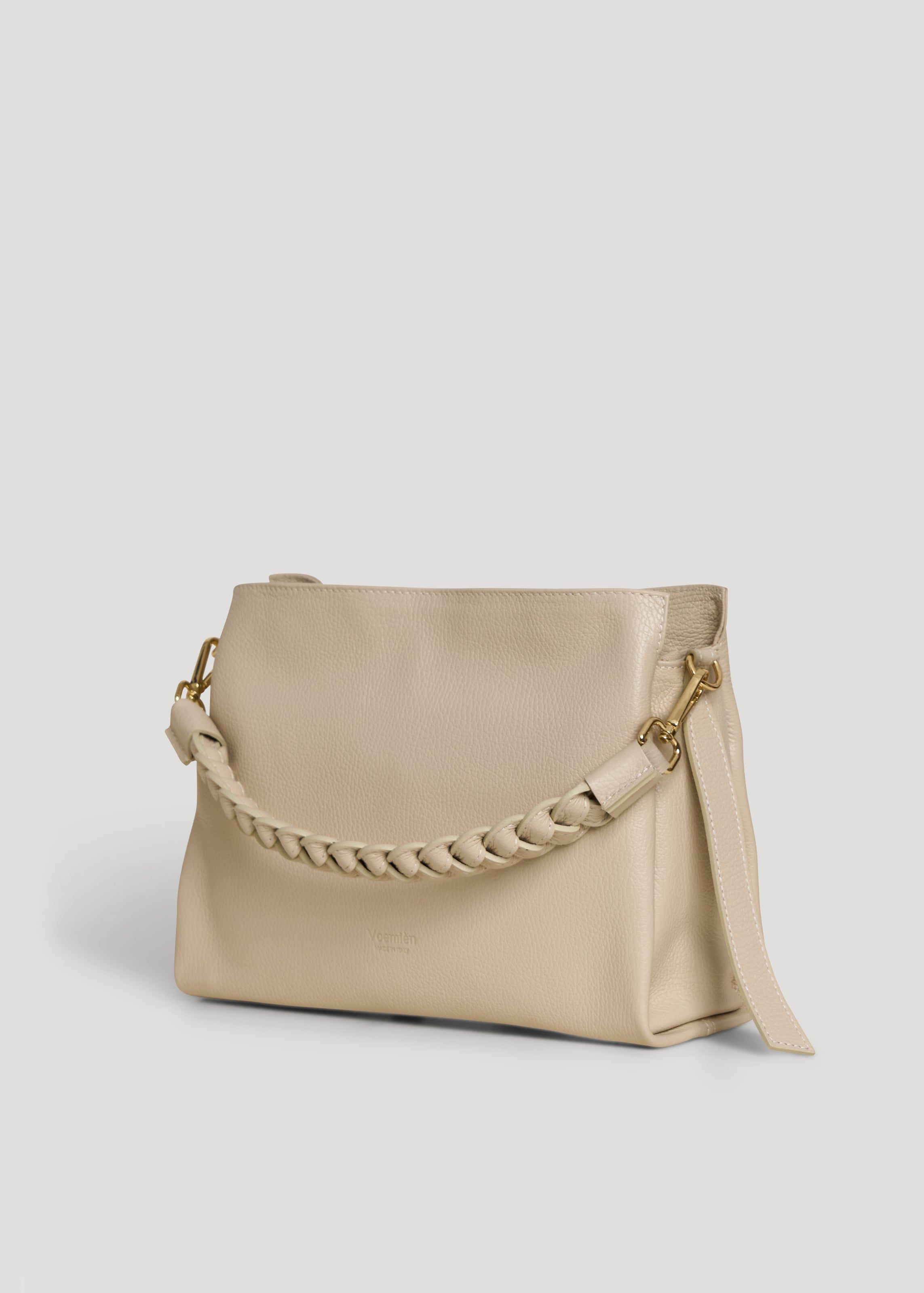 Borsa Braid in pelle Dollaro Beige