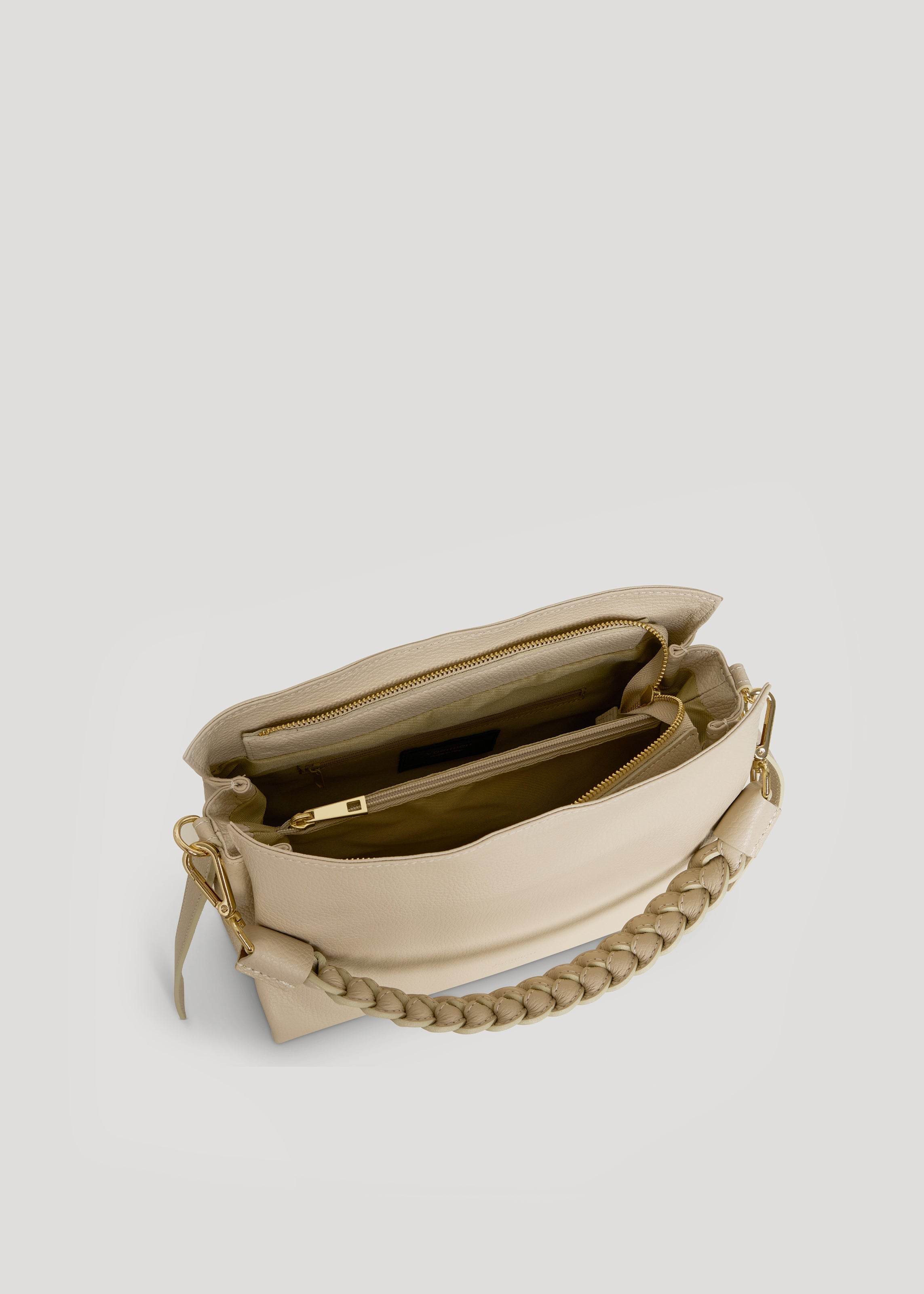 Borsa Braid in pelle Dollaro Beige