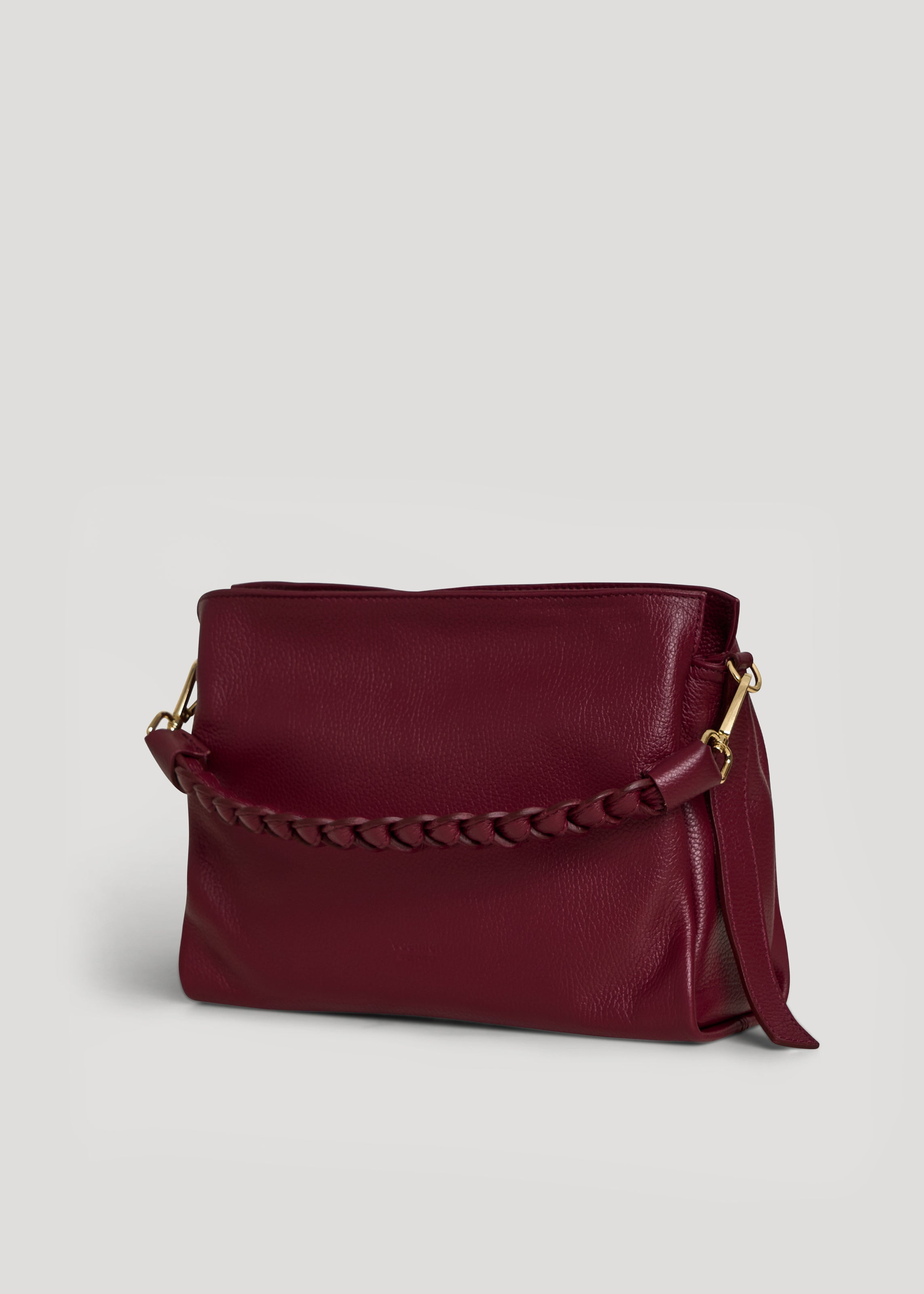 Borsa Braid in pelle Dollaro Borgogna