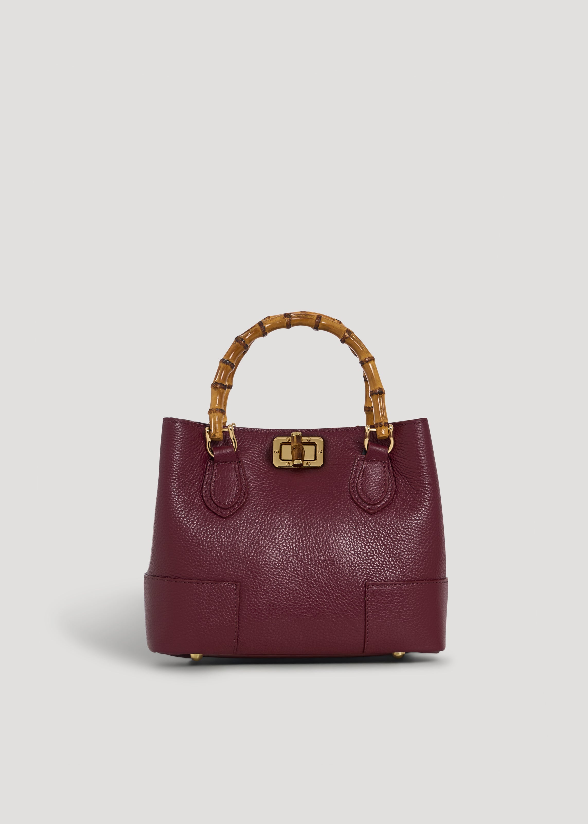 Borsa Bamboo Babe micro in pelle Dollaro Borgogna