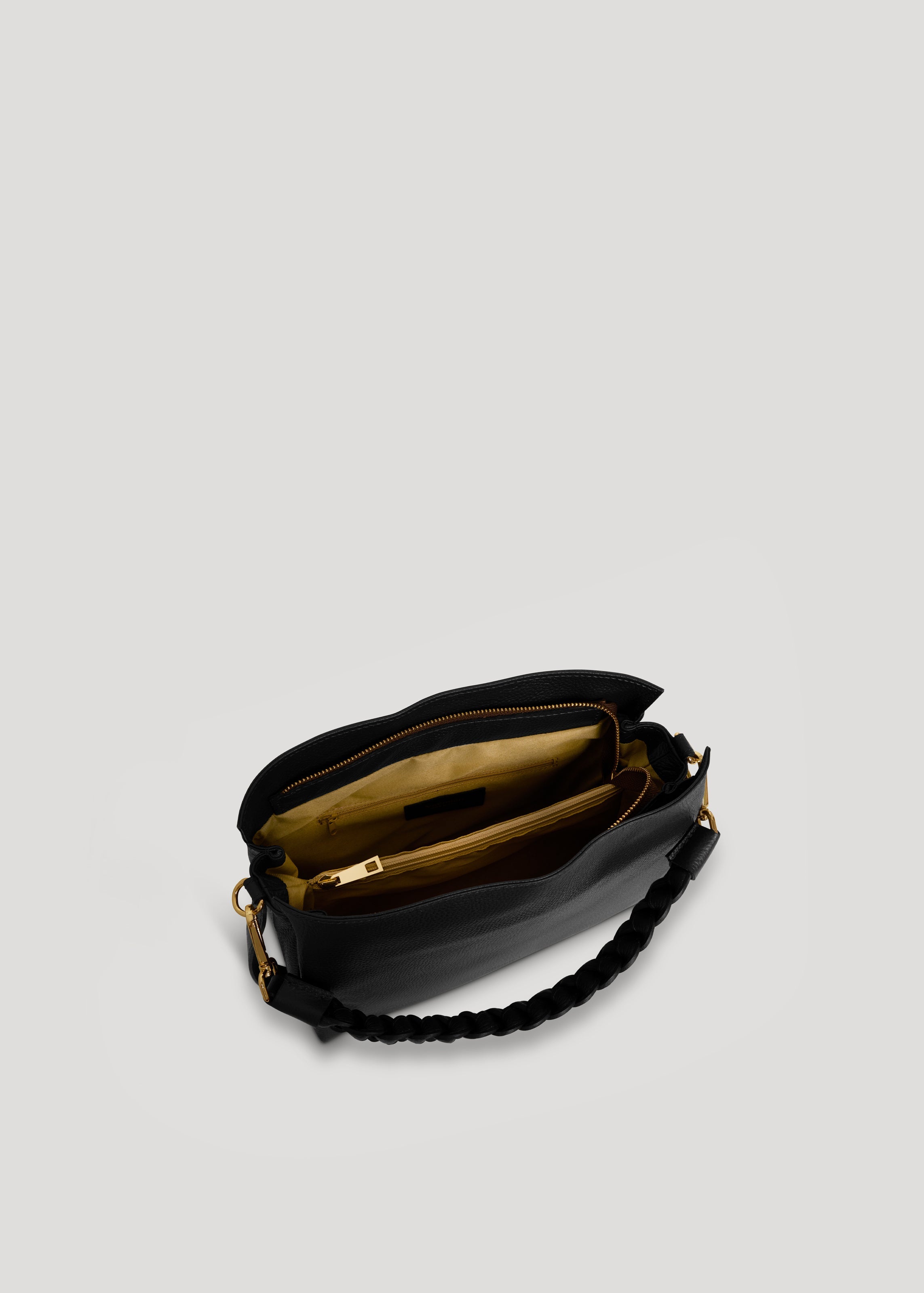 Borsa Braid Micro in pelle Dollaro Nera