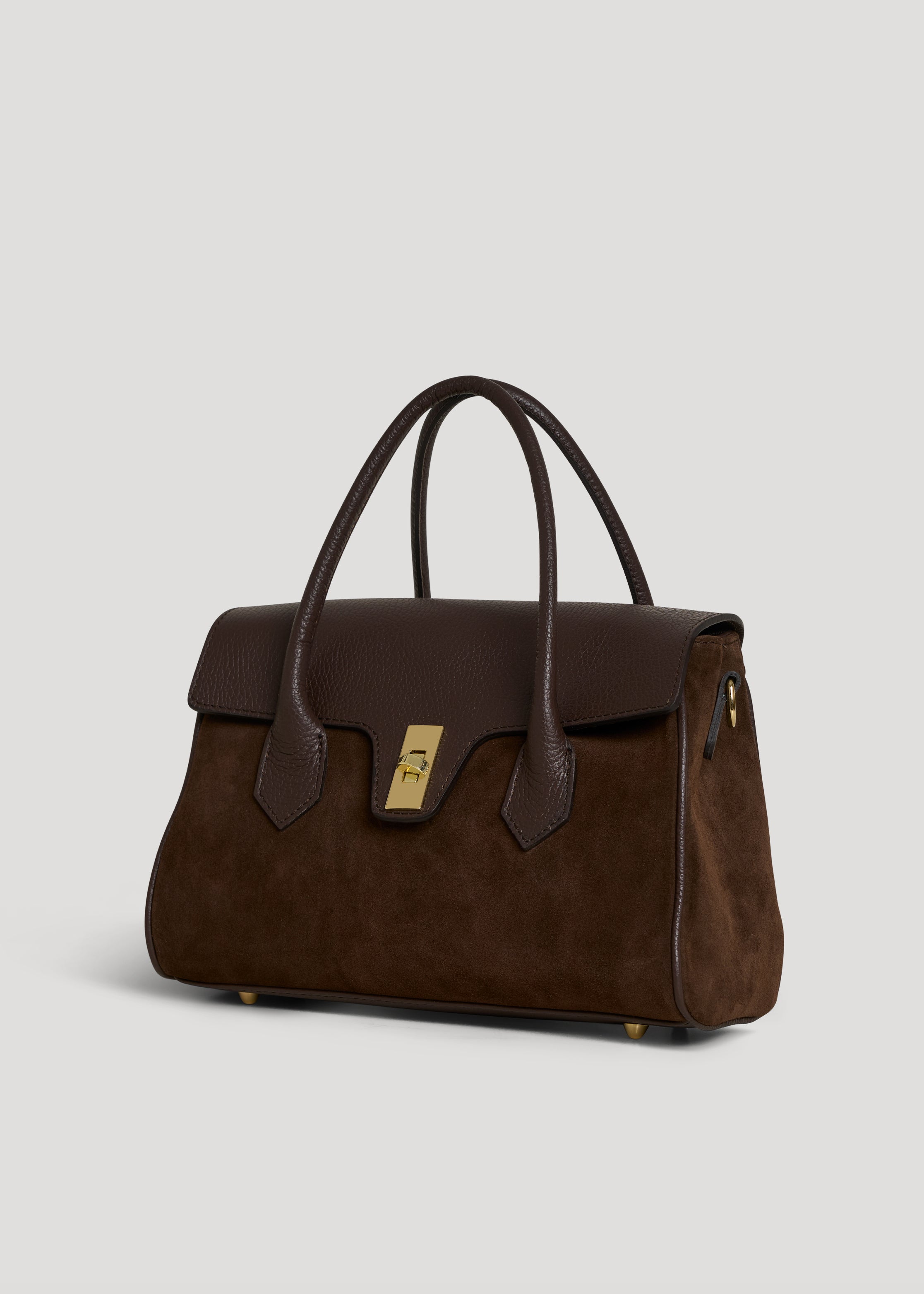 Borsa Cécile in Camoscio e Pelle Testa di moro