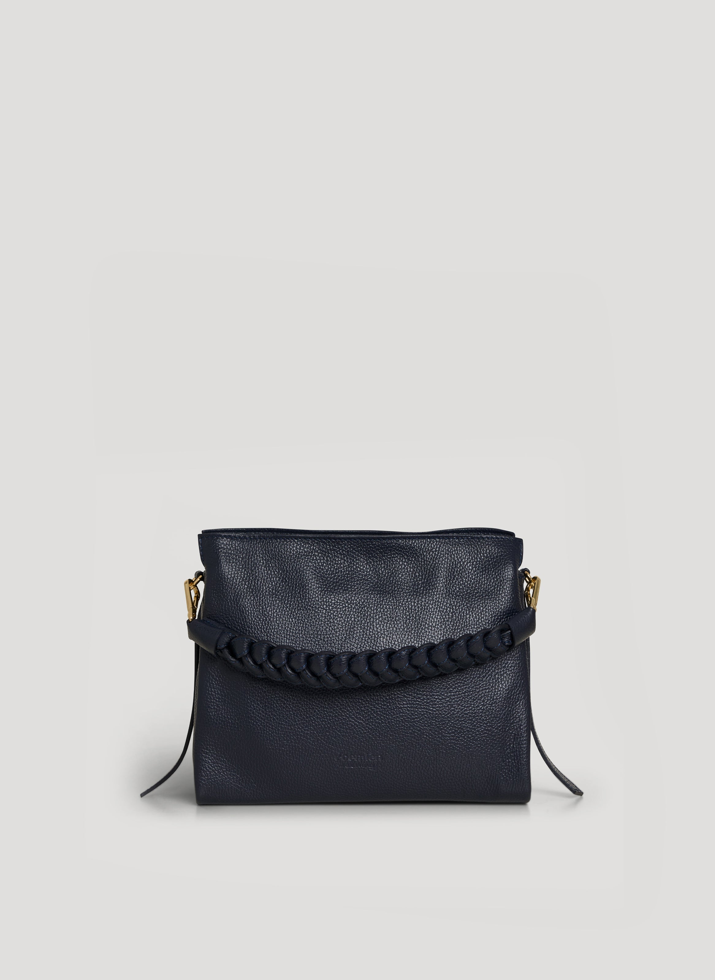 Borsa Braid Micro in pelle Dollaro Blu Navy