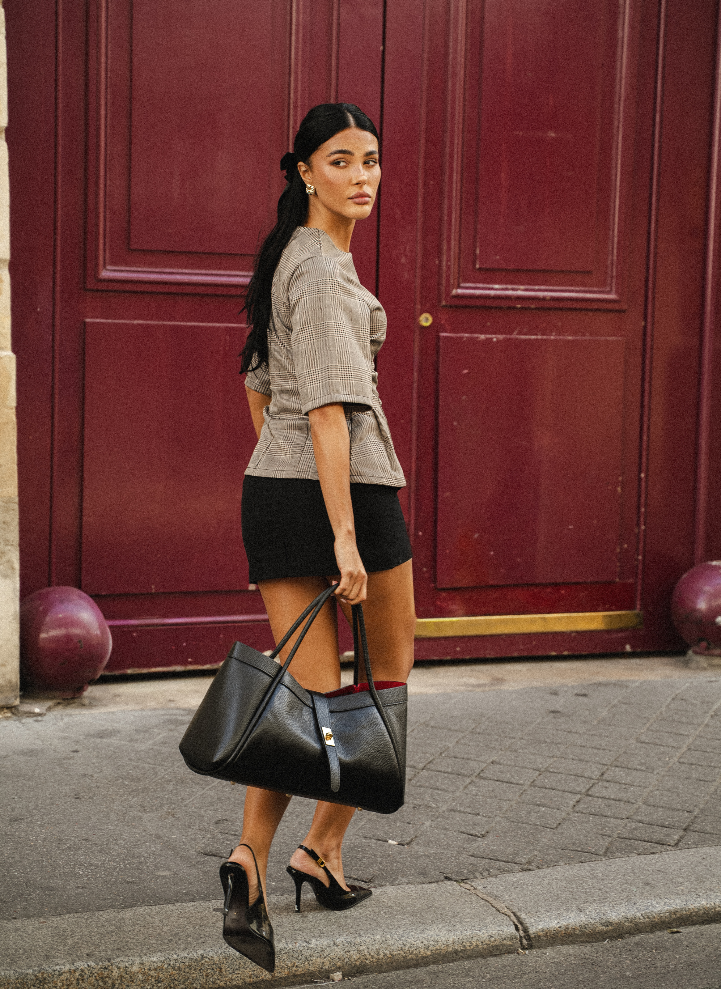 Borsa Mayfair in Pelle Togo Nera