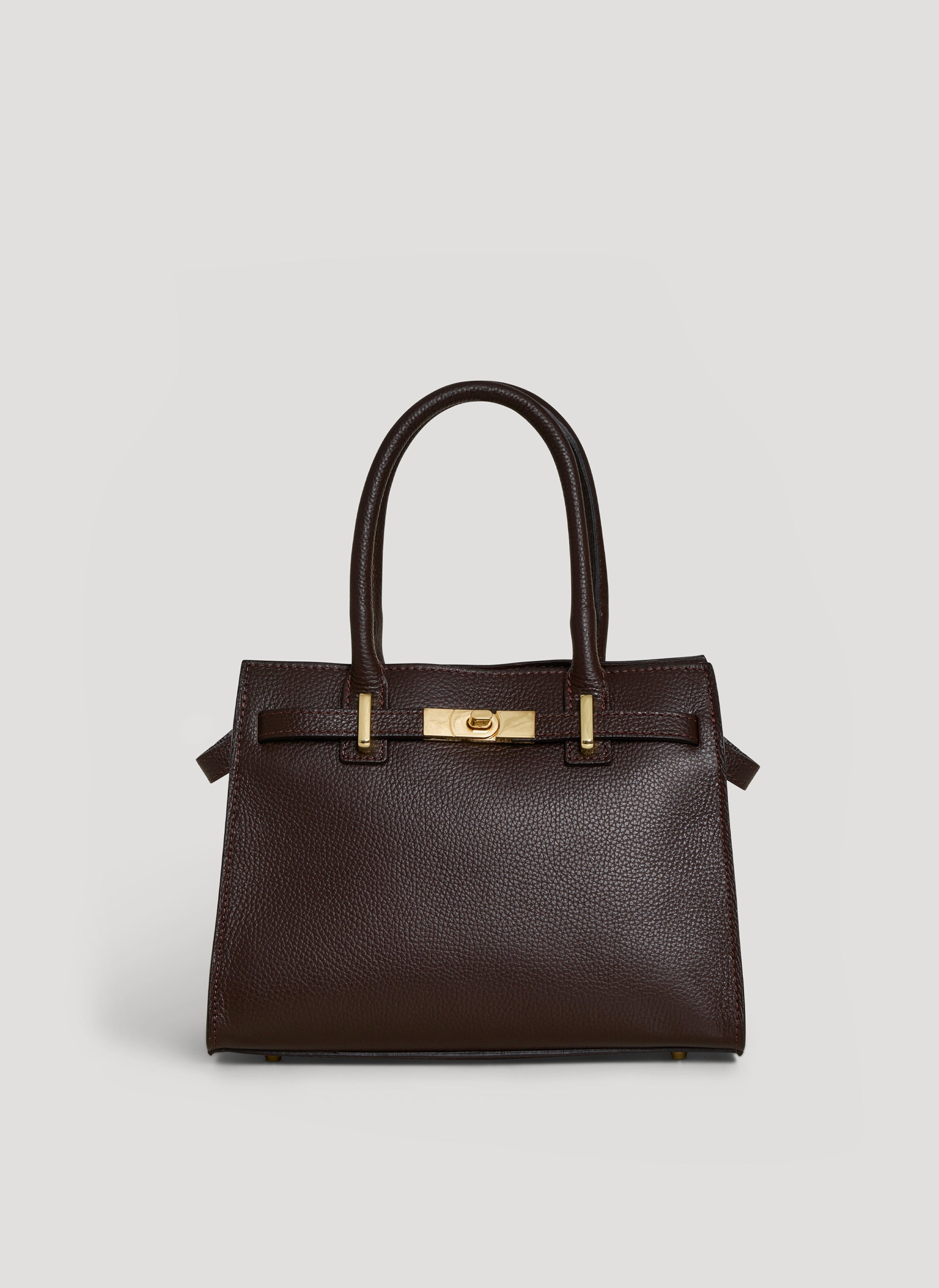 Borsa Grace in pelle Togo Testa di moro