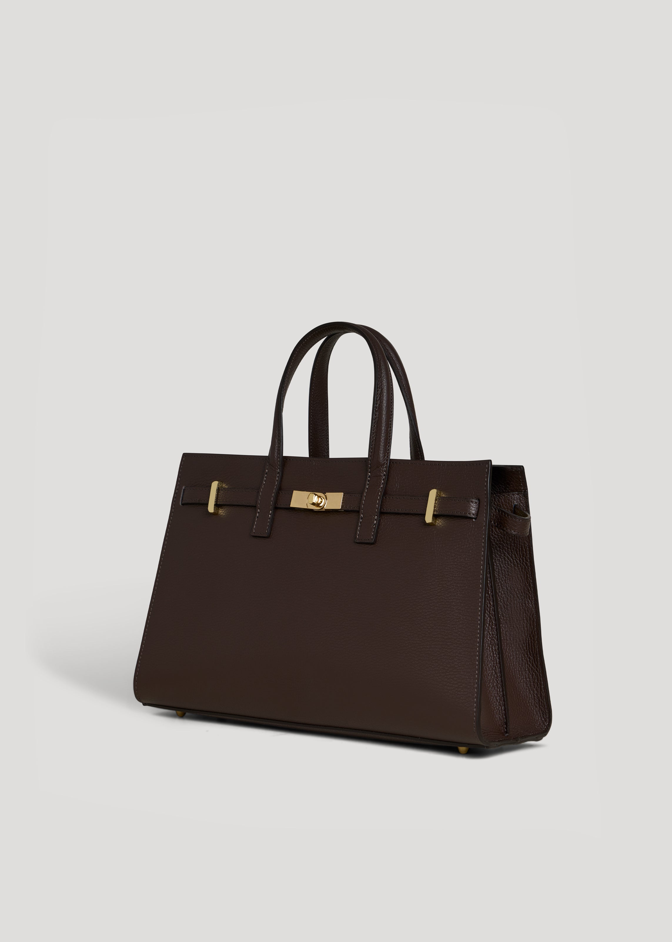 Borsa Sveva in pelle Togo Testa di moro