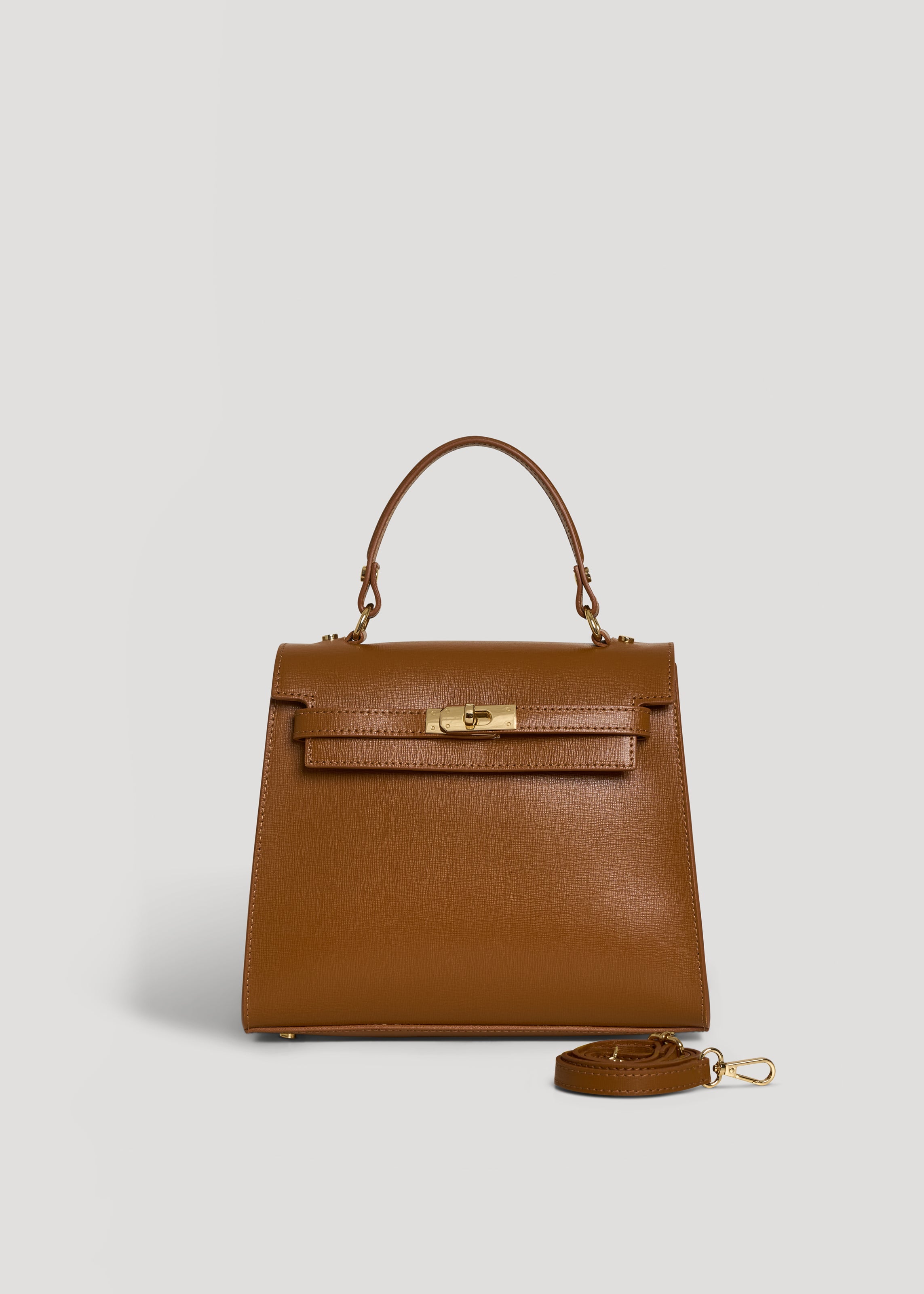 Borsa Zaira in Vera pelle Saffiano Cuoio