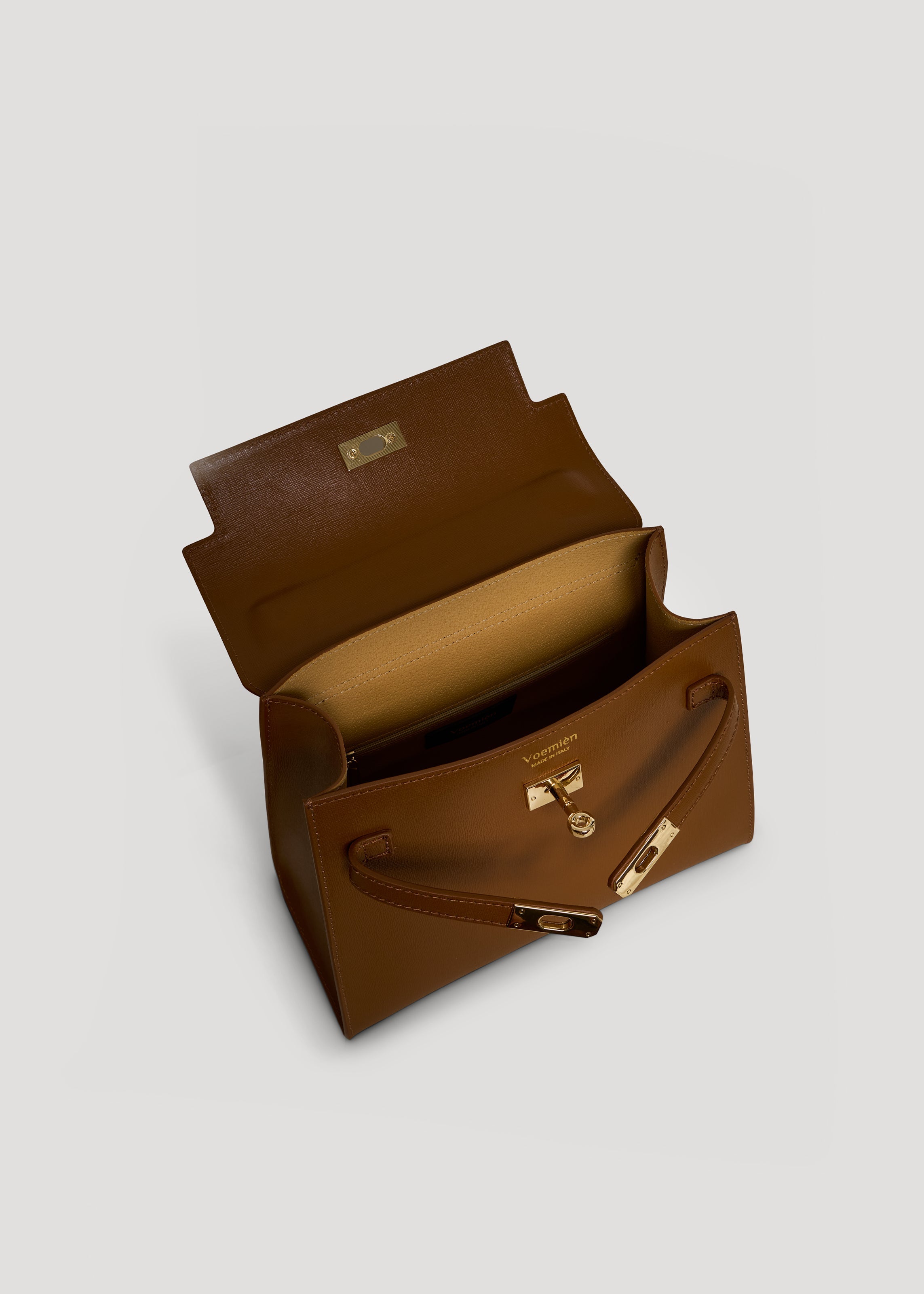 Borsa Zaira in Vera pelle Saffiano Cuoio