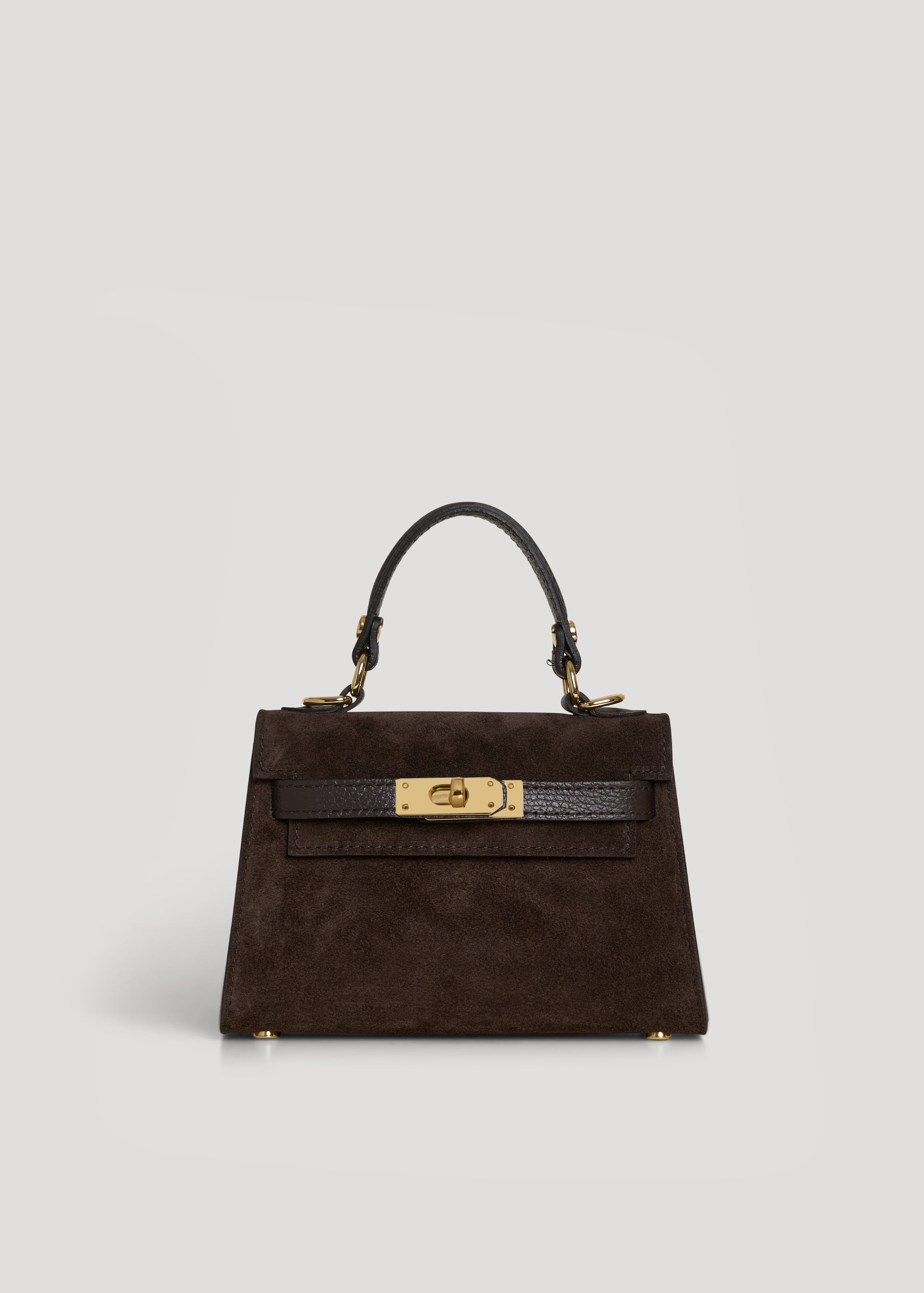 Borsa Victoria in Camoscio e Pelle Testa di Moro