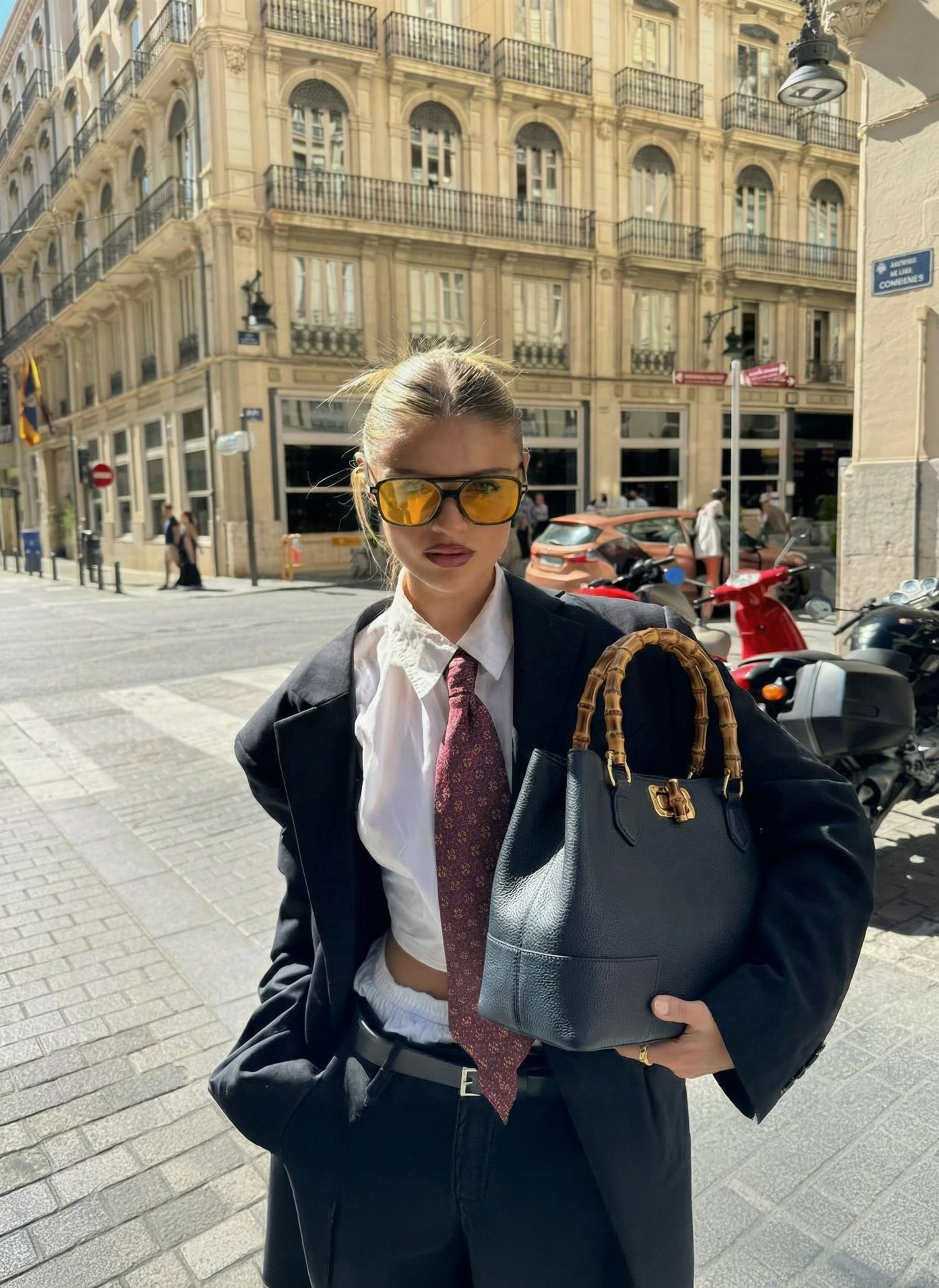 Borsa Bamboo Babe in pelle Dollaro Blu Navy