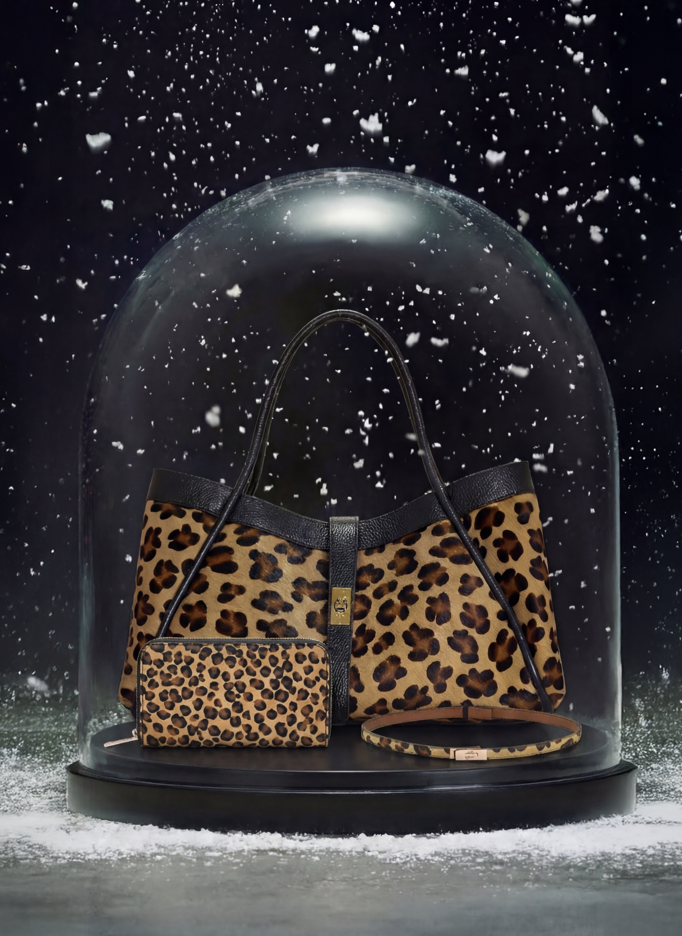 Set Mayfair Limited edition in pelle Calf hair Leopardato