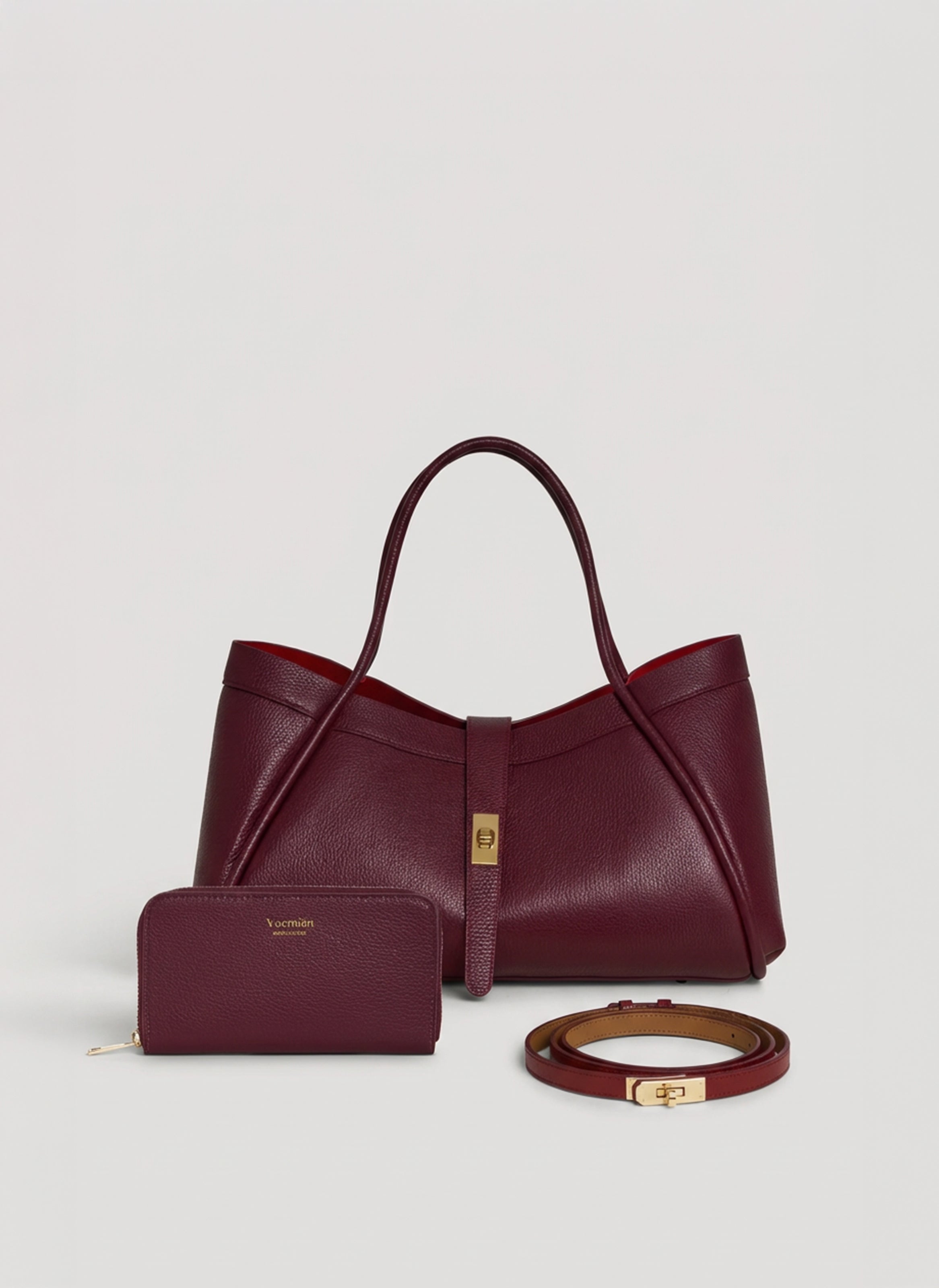 Set Eleganza Decisa | Mayfair in pelle Borgogna