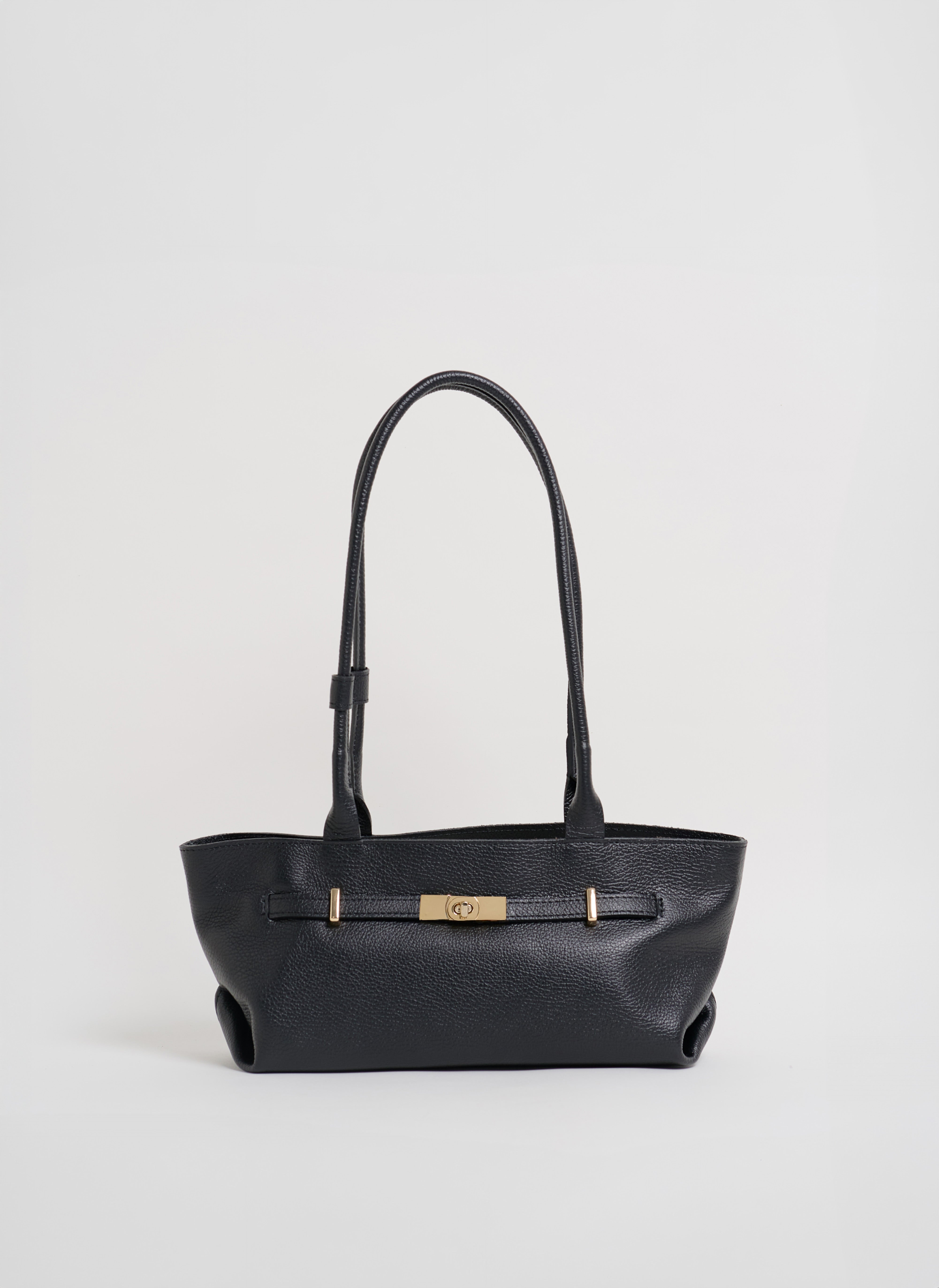 Borsa Lola in Pelle Togo Nera