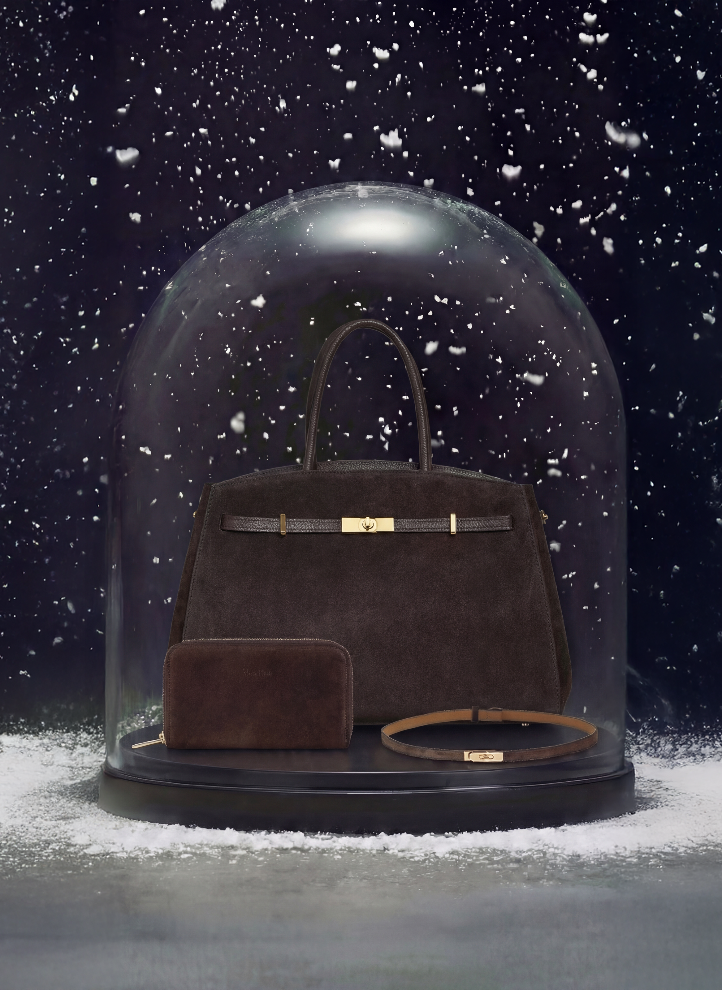 Set Driade Camoscio e pelle Testa di moro