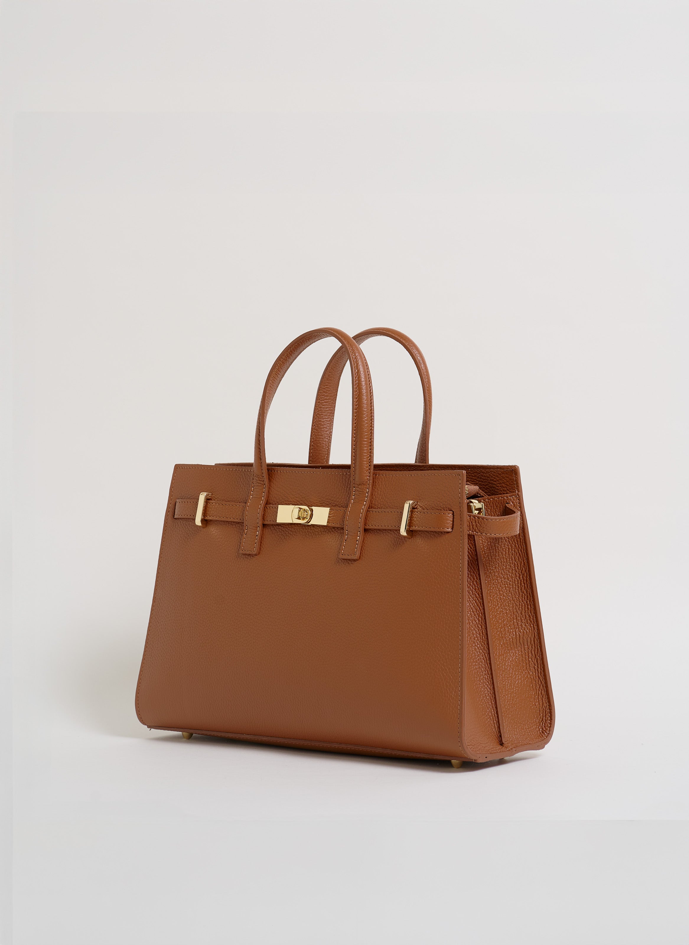 Borsa Sveva in pelle Togo Cuoio