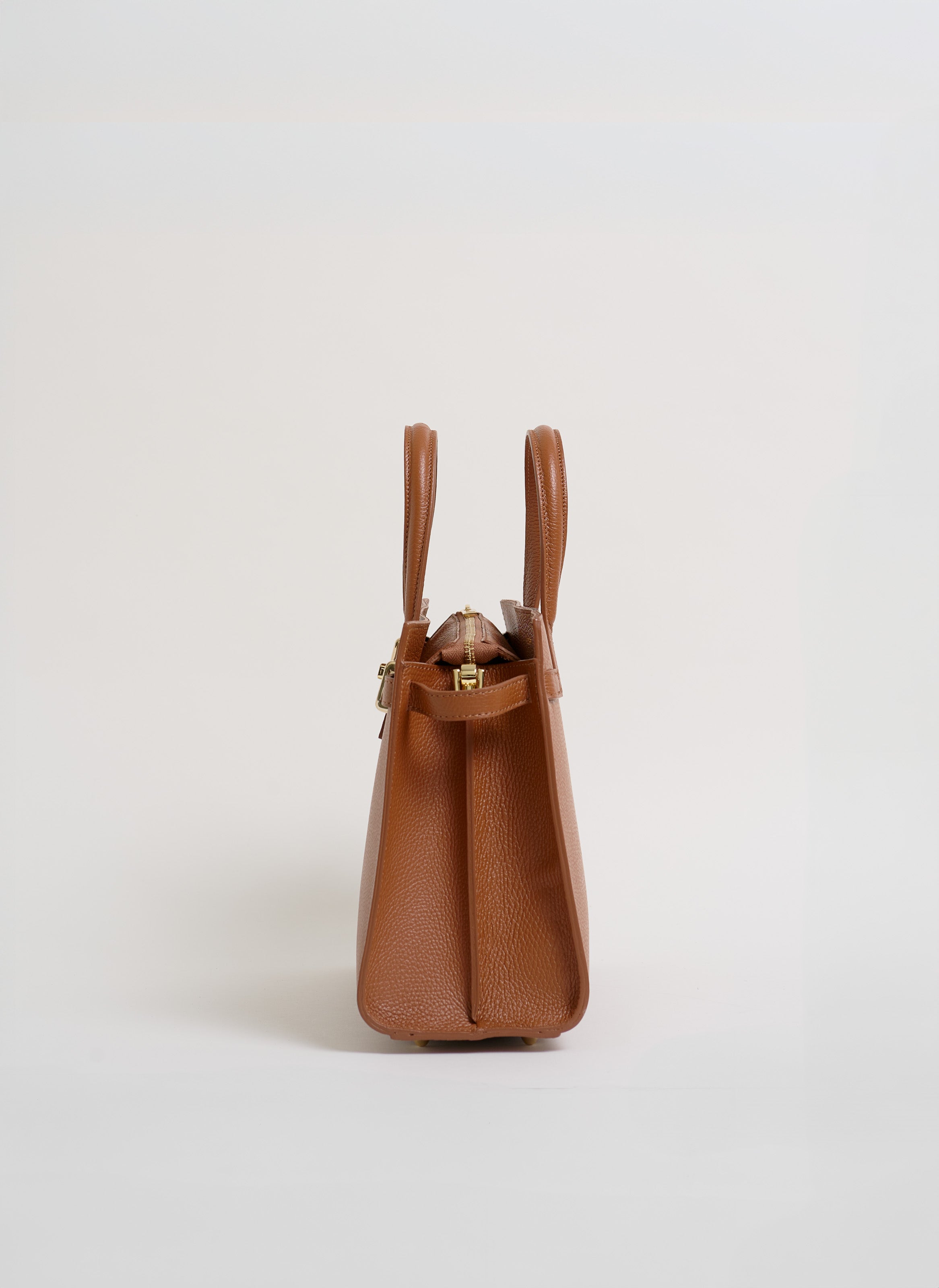 Borsa Sveva in pelle Togo Cuoio