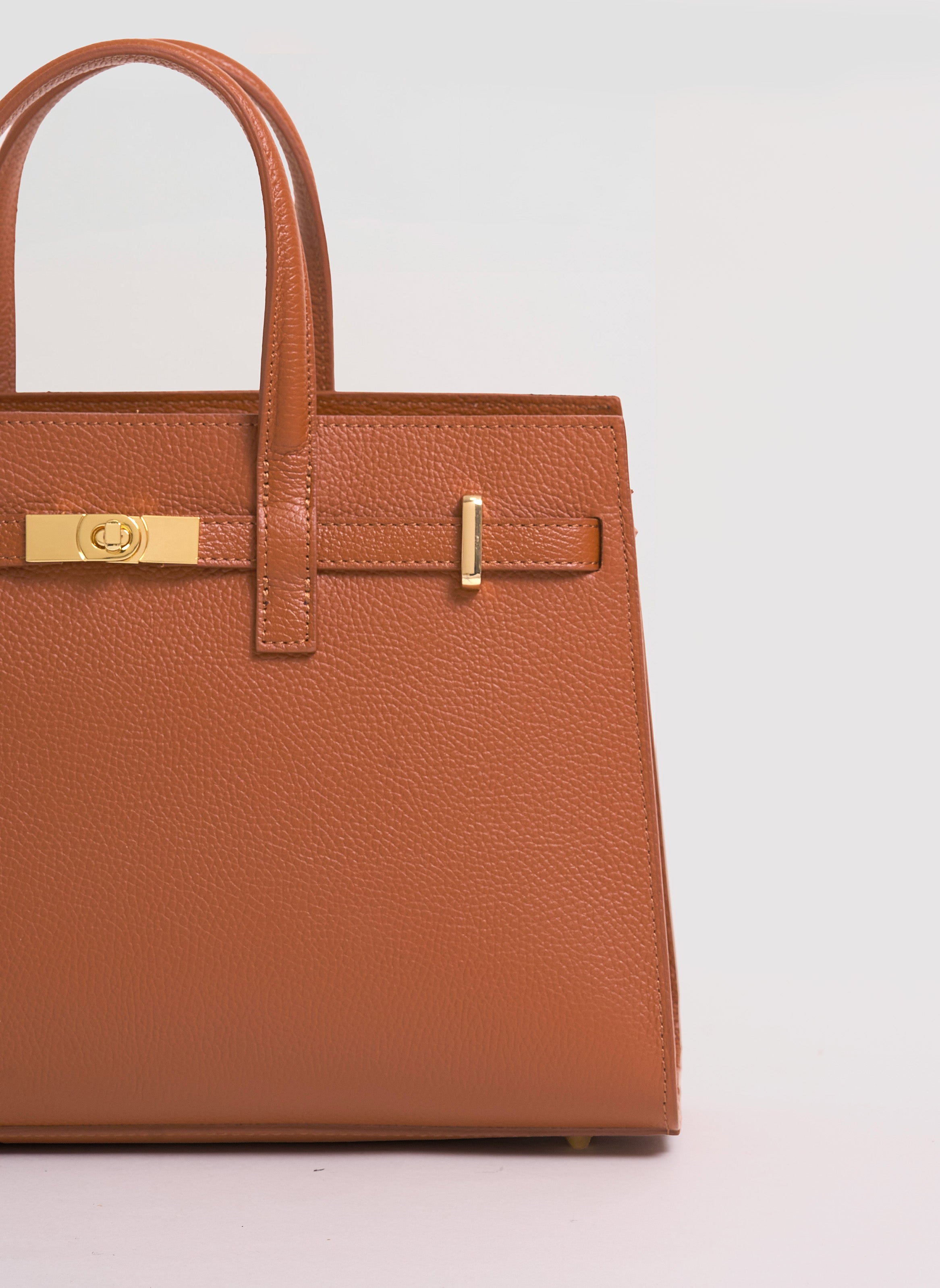 Borsa Sveva in pelle Togo Cuoio