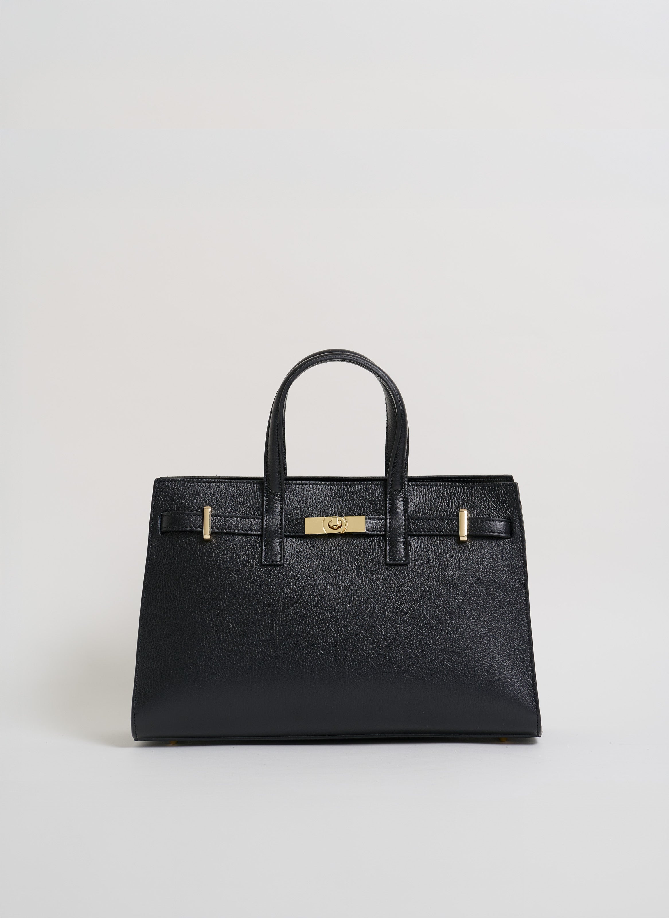 Borsa Sveva in pelle Togo Nera