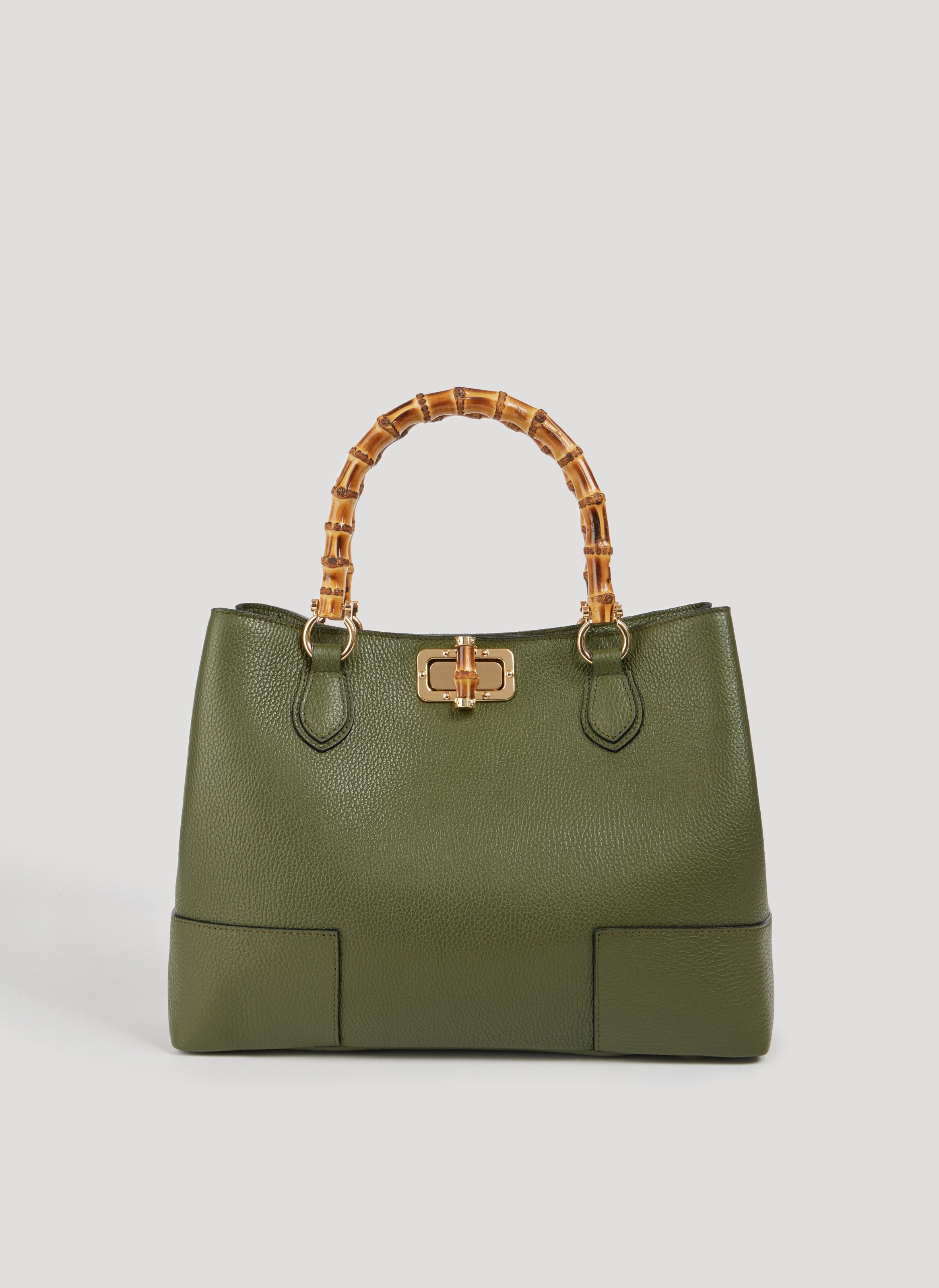 Borsa Bamboo Babe in pelle Dollaro Verde Militare