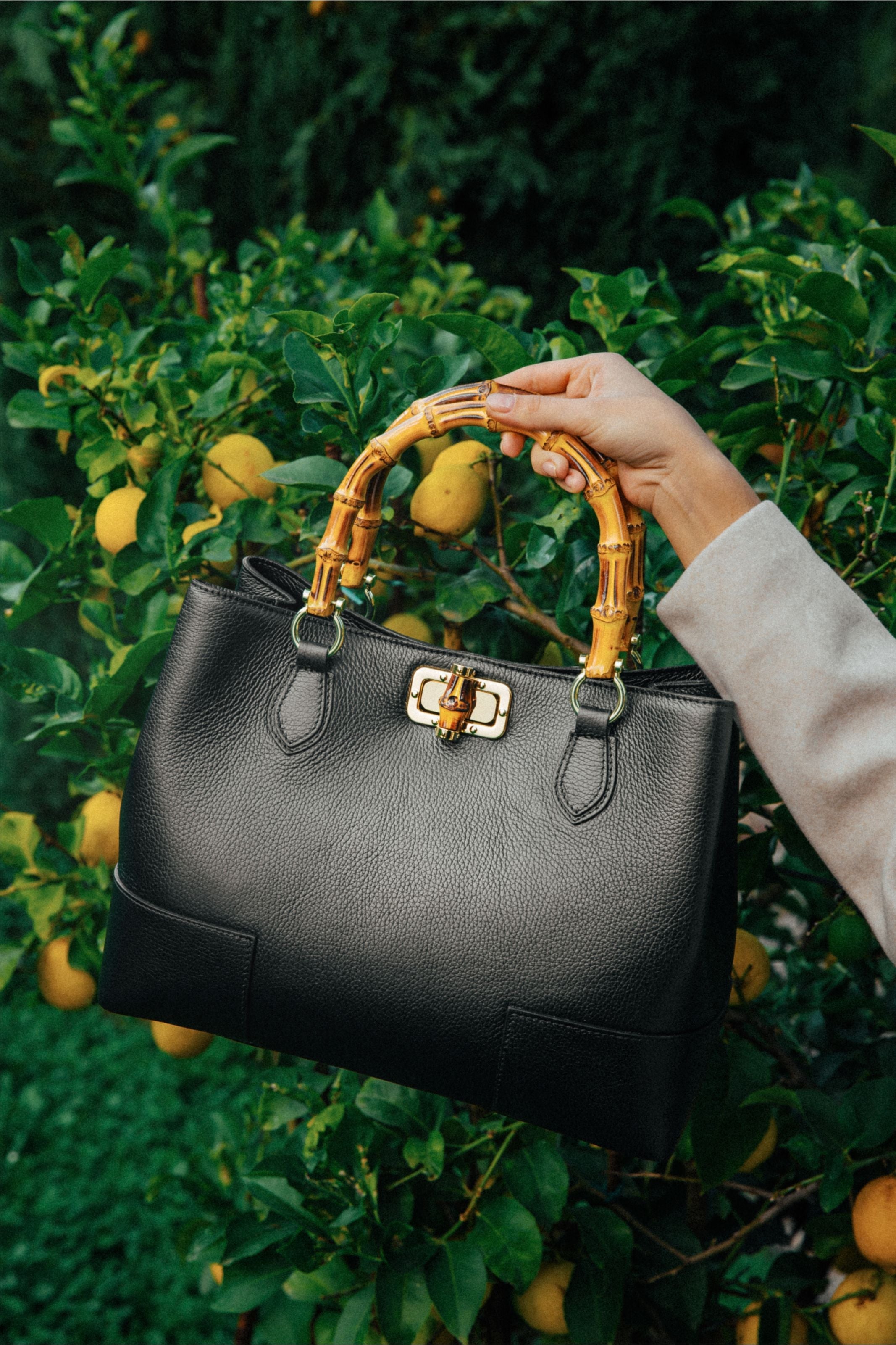 Borsa Bamboo Babe in pelle Dollaro Nera