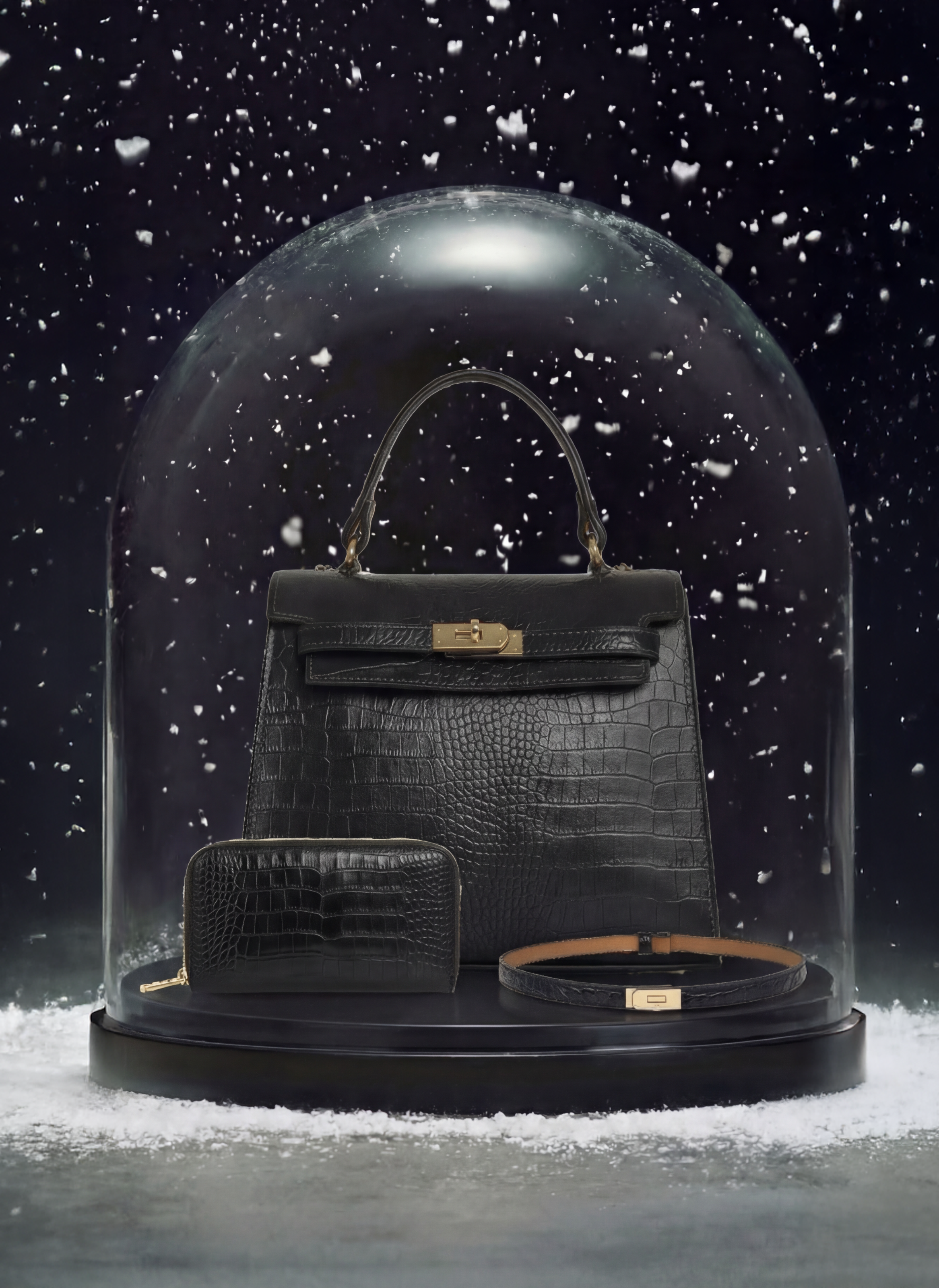 Set Zaira Limited edition in pelle coco nero