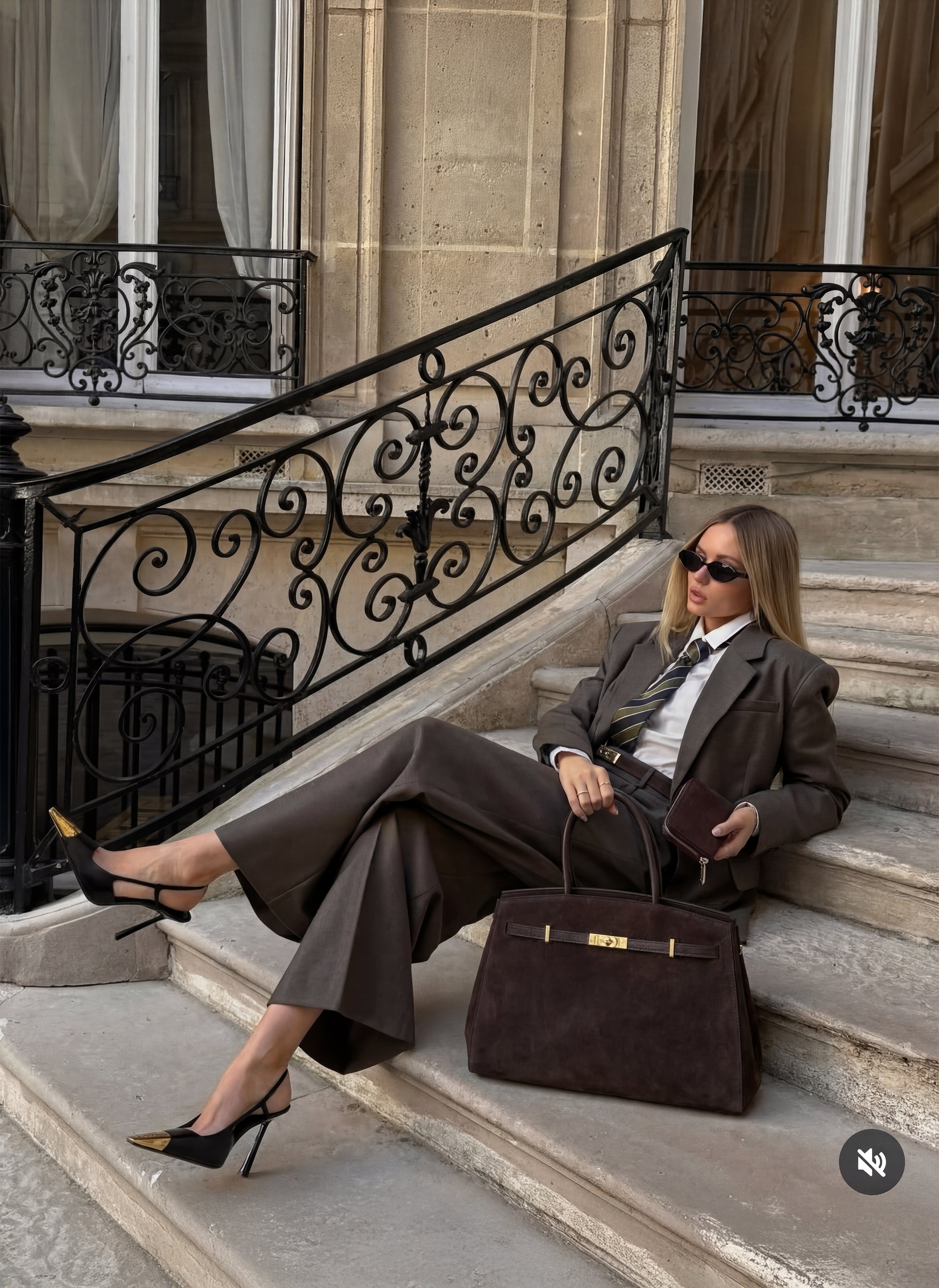 Set Driade Camoscio e pelle Testa di moro