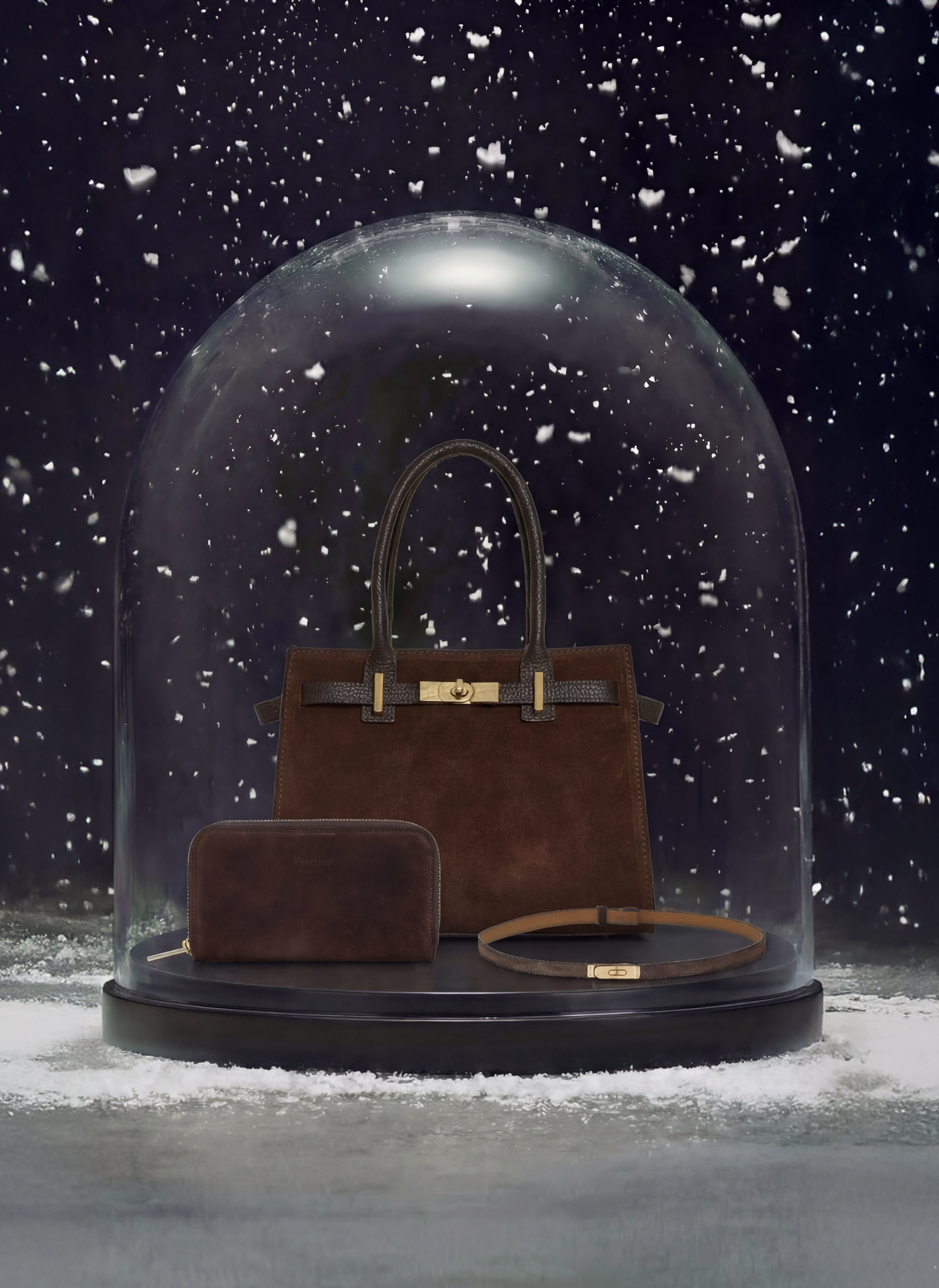 Set Grace Camoscio e pelle Testa di moro