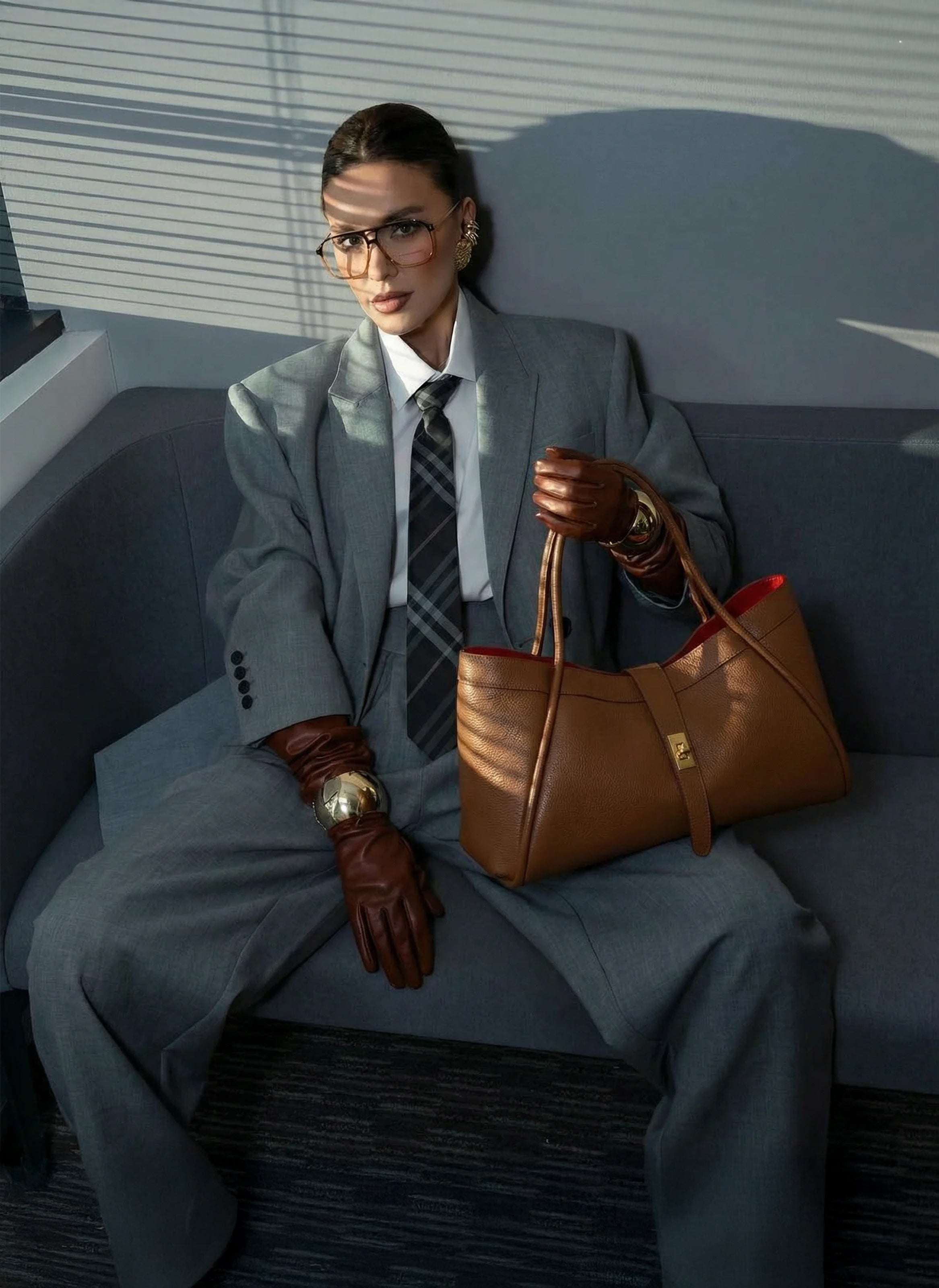 Borsa Mayfair in Pelle Togo Cuoio